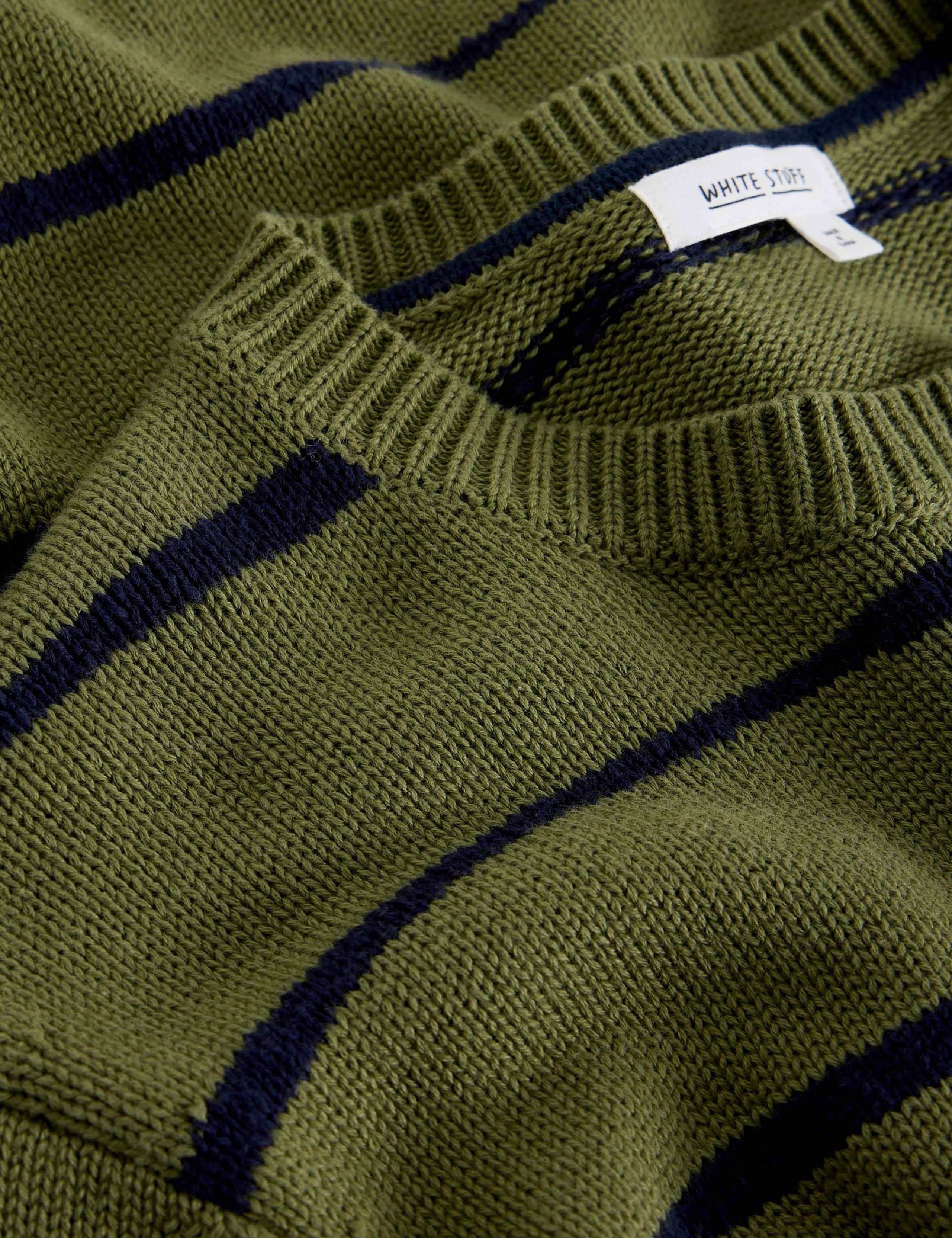 Pure Cotton Striped Crew Neck Jumper 4 of 6