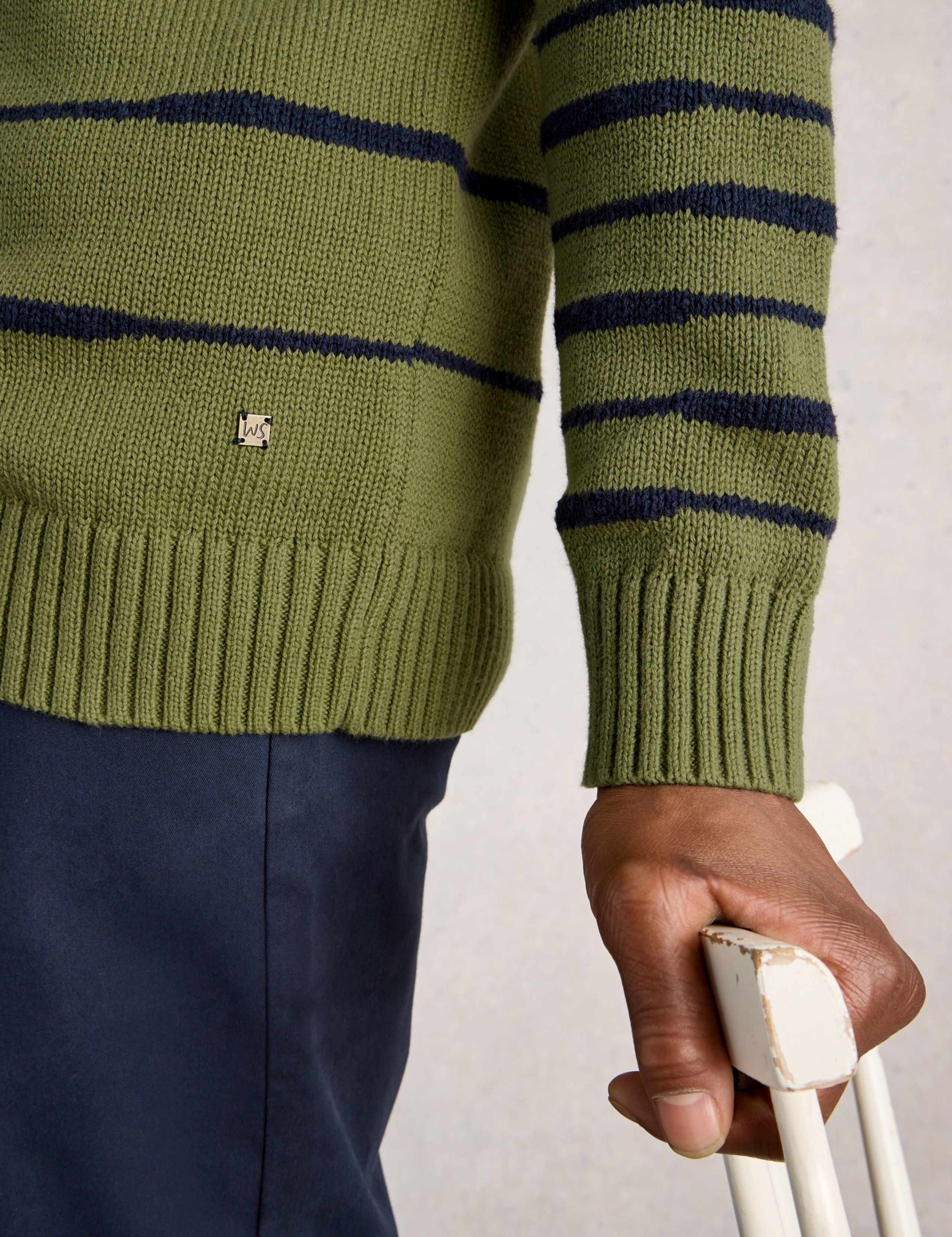 Pure Cotton Striped Crew Neck Jumper 5 of 6