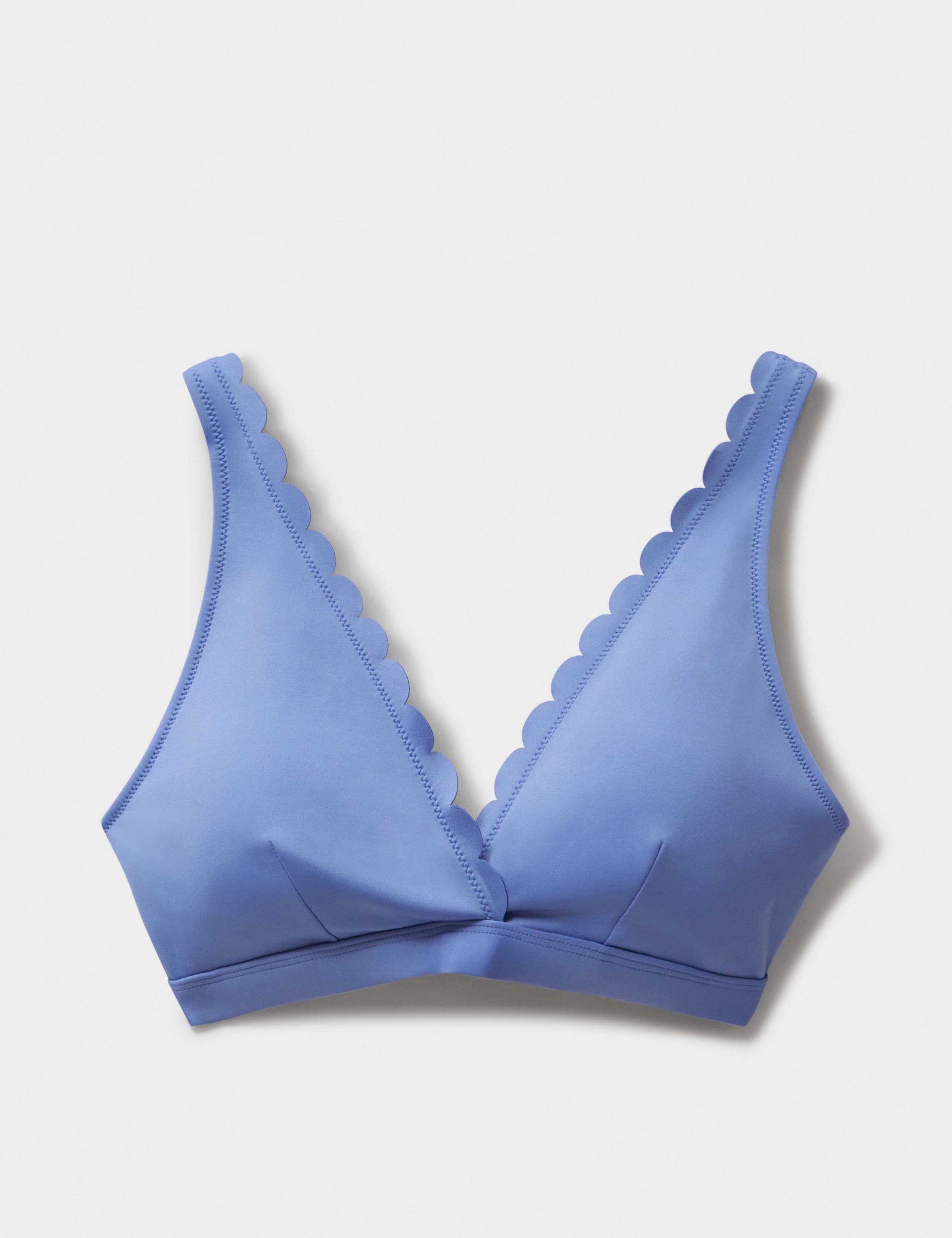 Striped Padded Scallop V-Neck Bikini Top 2 of 5