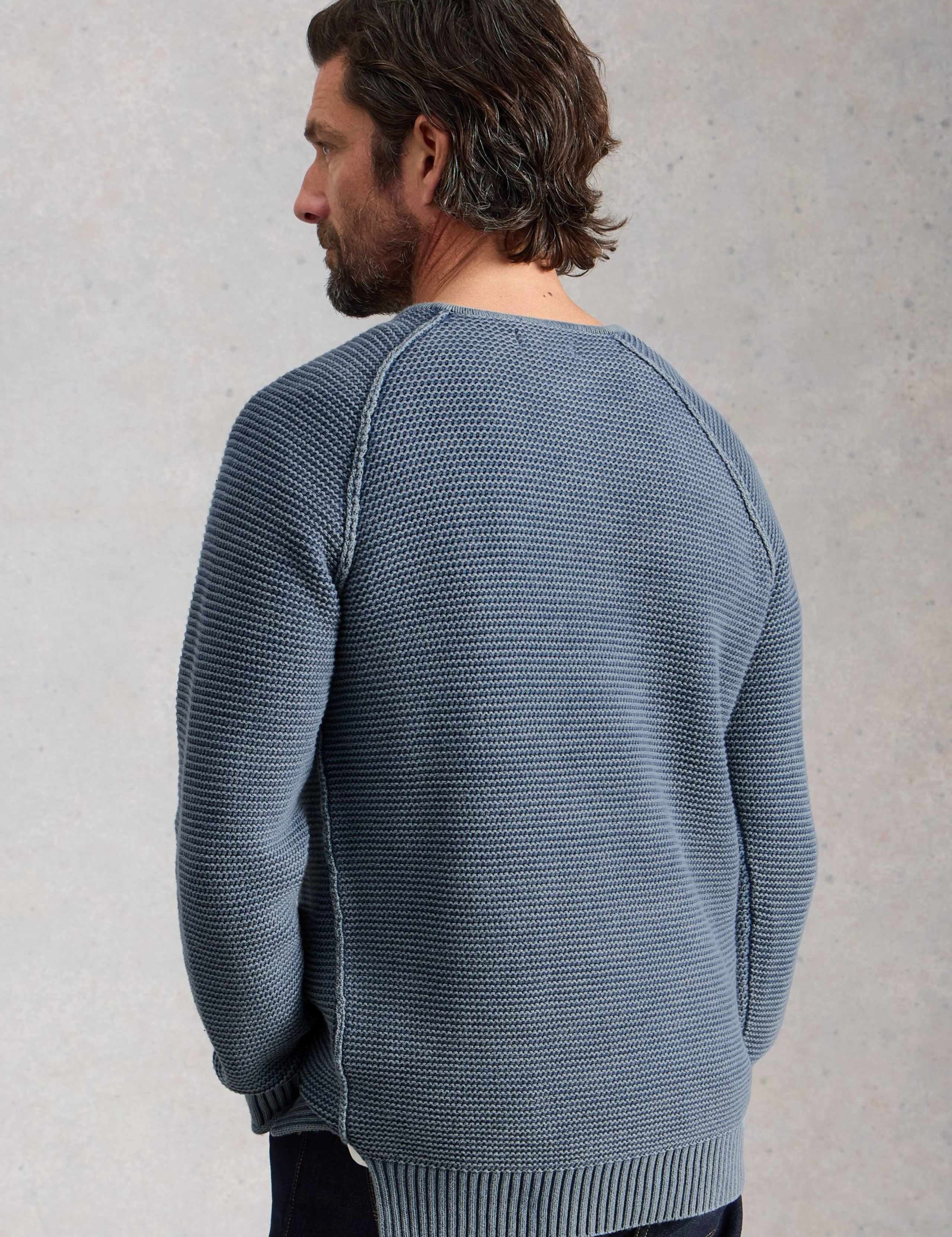Pure Cotton Knitted Henley Jumper 3 of 6