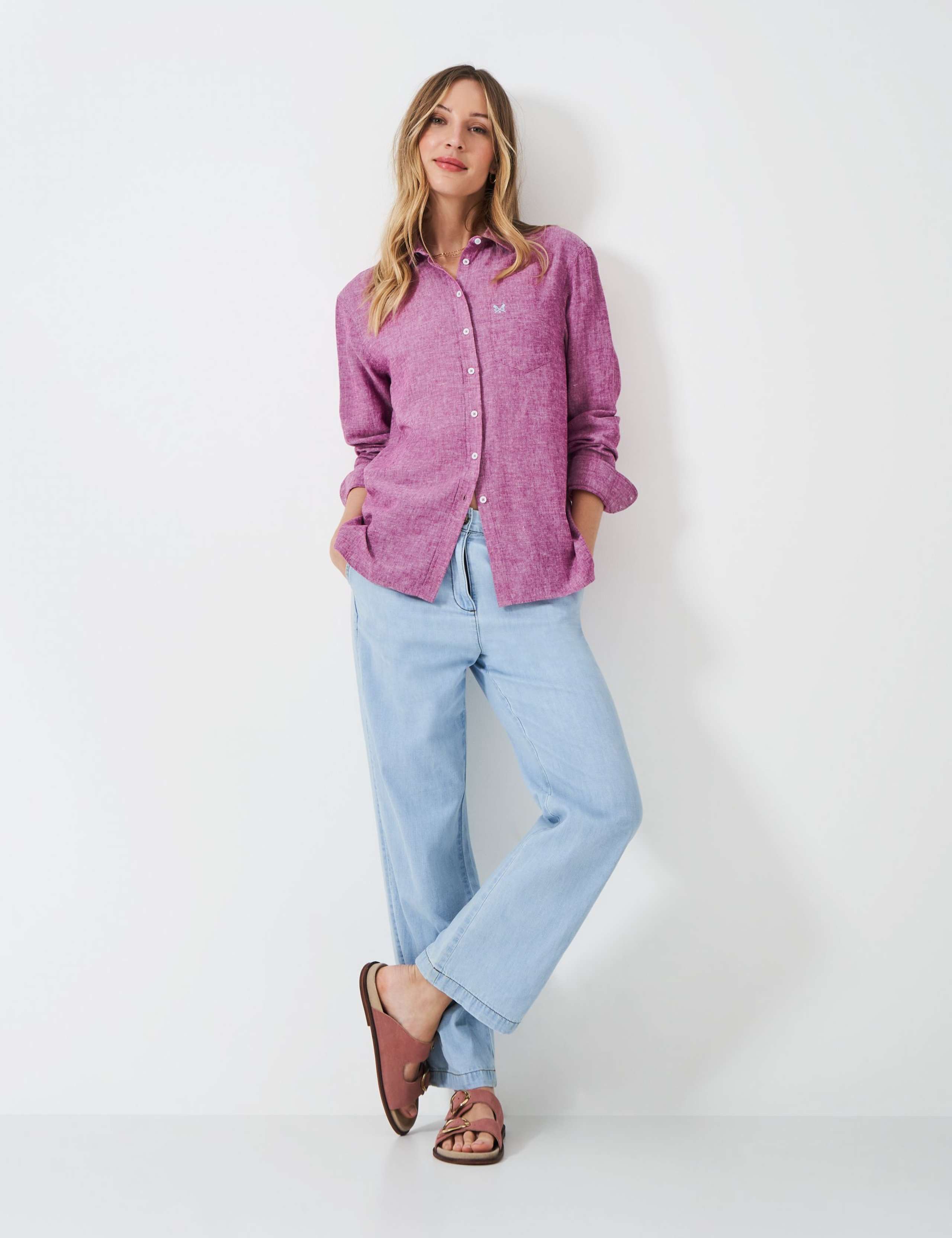 Linen Rich Textured Collared Relaxed Shirt 1 of 5