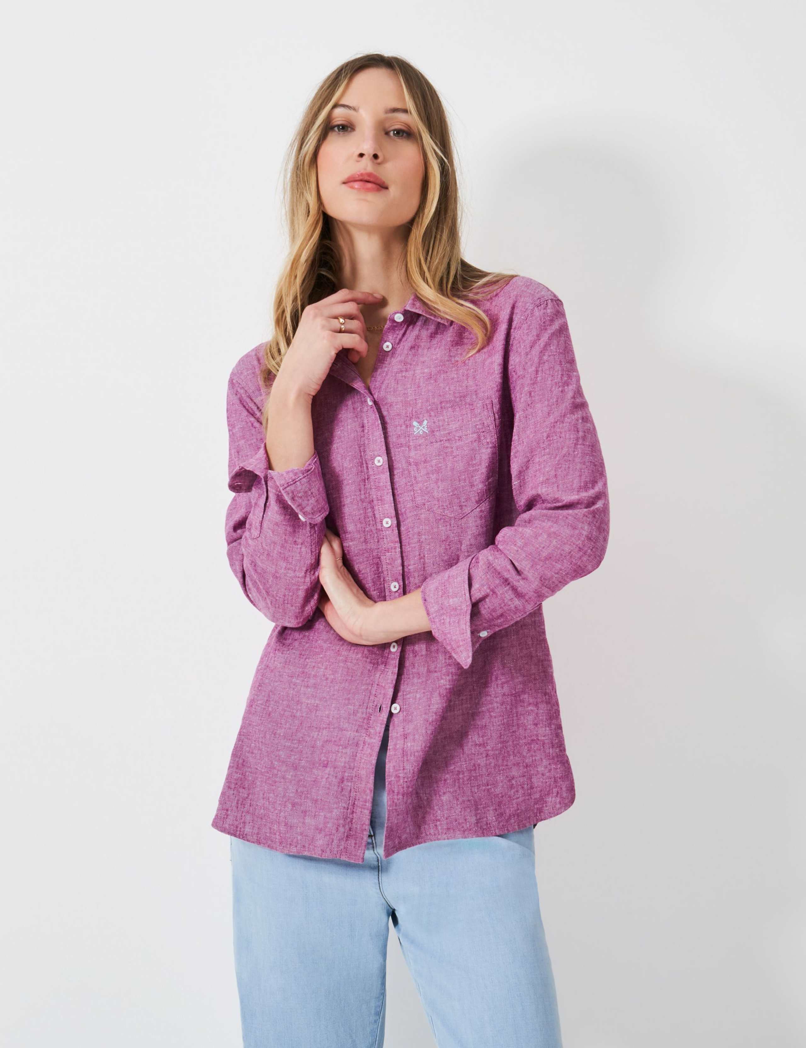 Linen Rich Textured Collared Relaxed Shirt 3 of 5