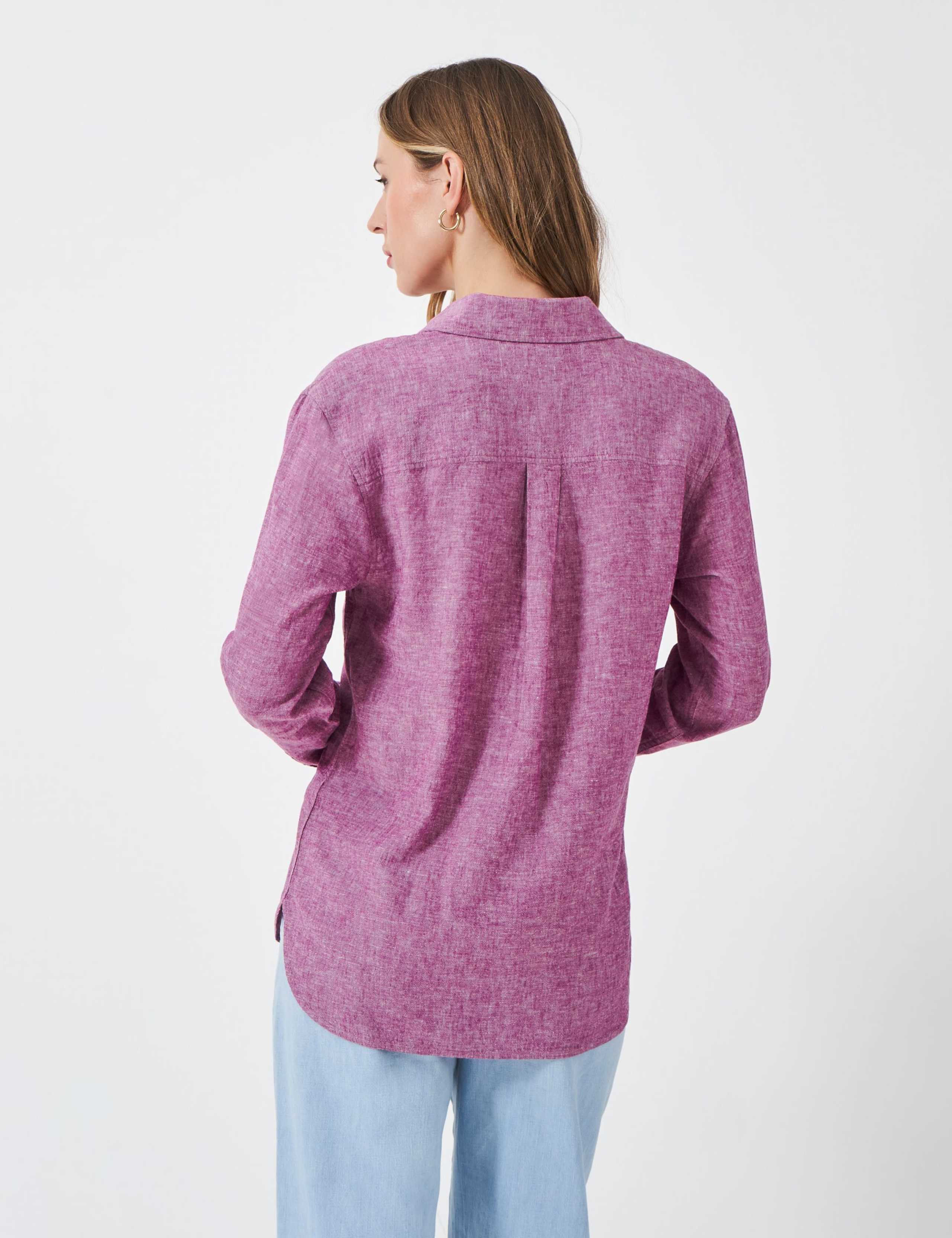 Linen Rich Textured Collared Relaxed Shirt 4 of 5