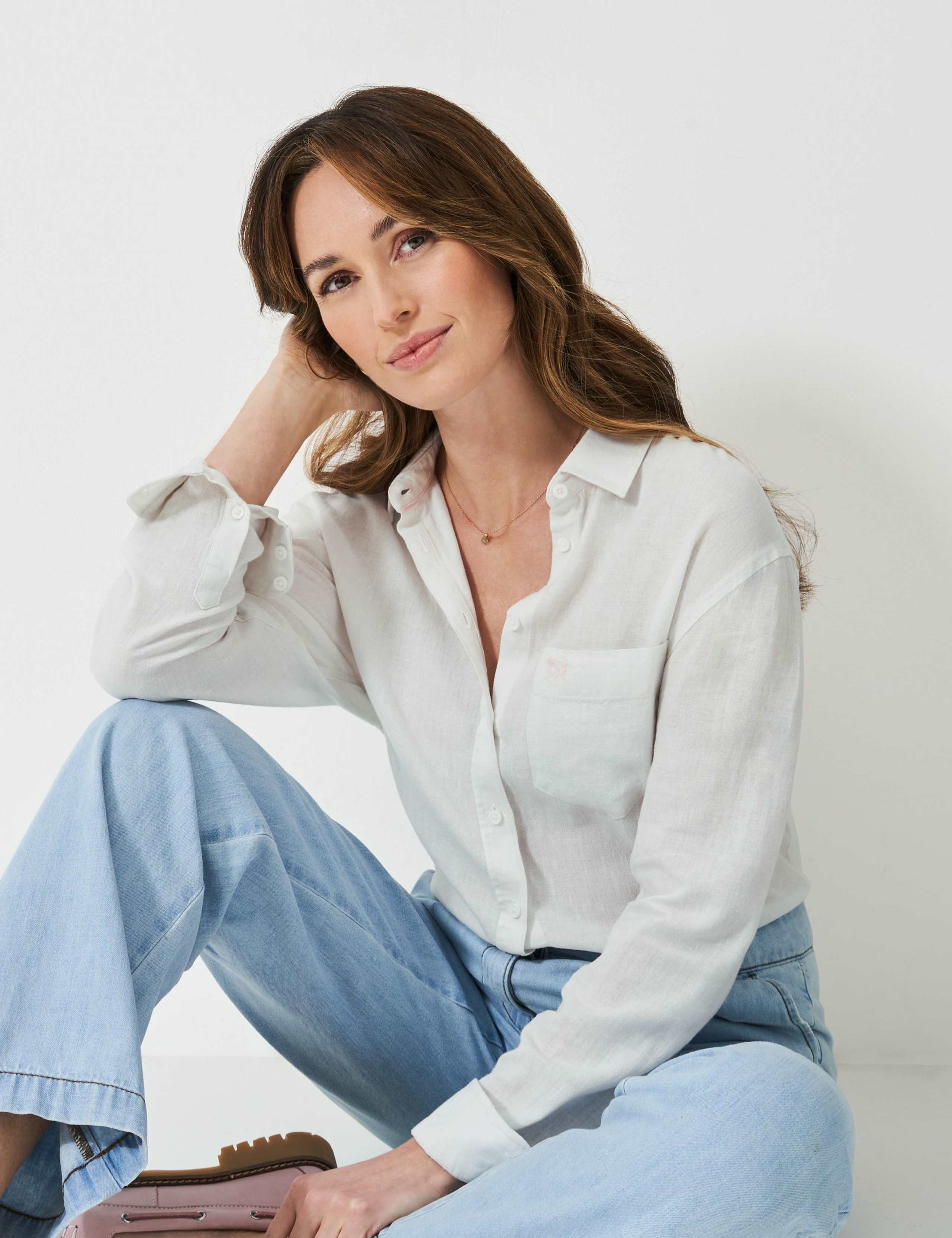 Linen Rich Textured Collared Relaxed Shirt 5 of 5