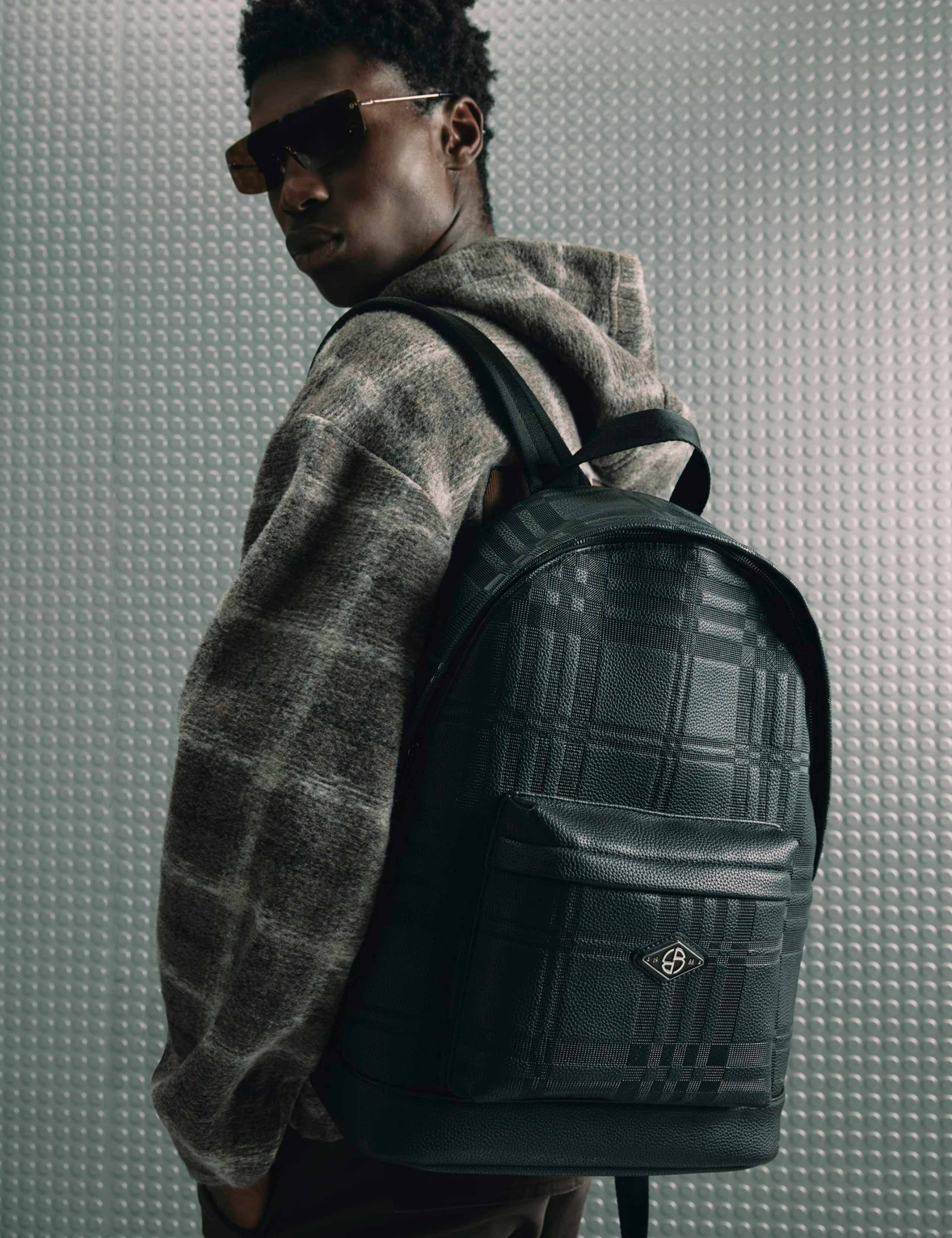 Checked Embossed Backpack 1 of 6