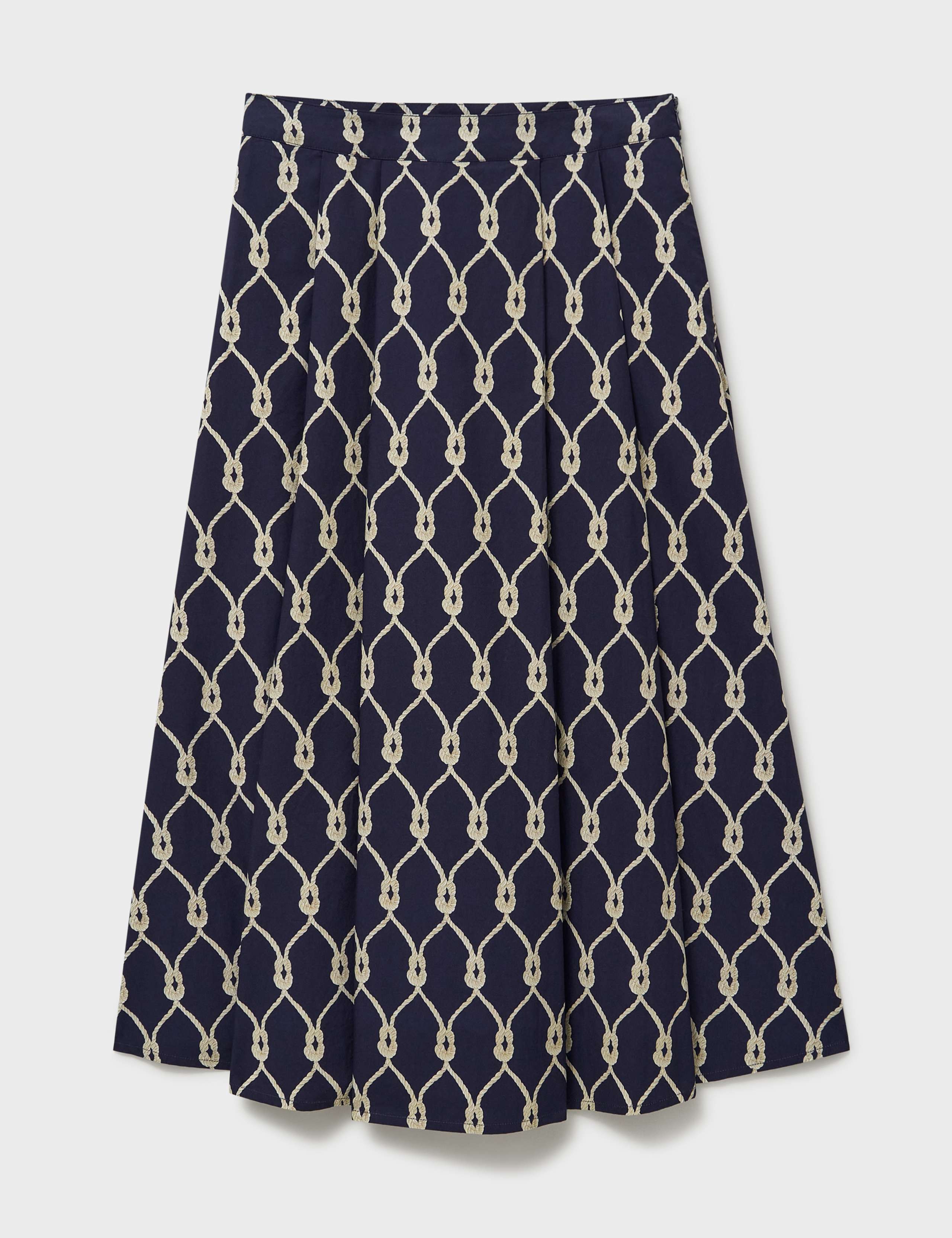 Pure Cotton Geometric Midi A-Line Skirt 2 of 5