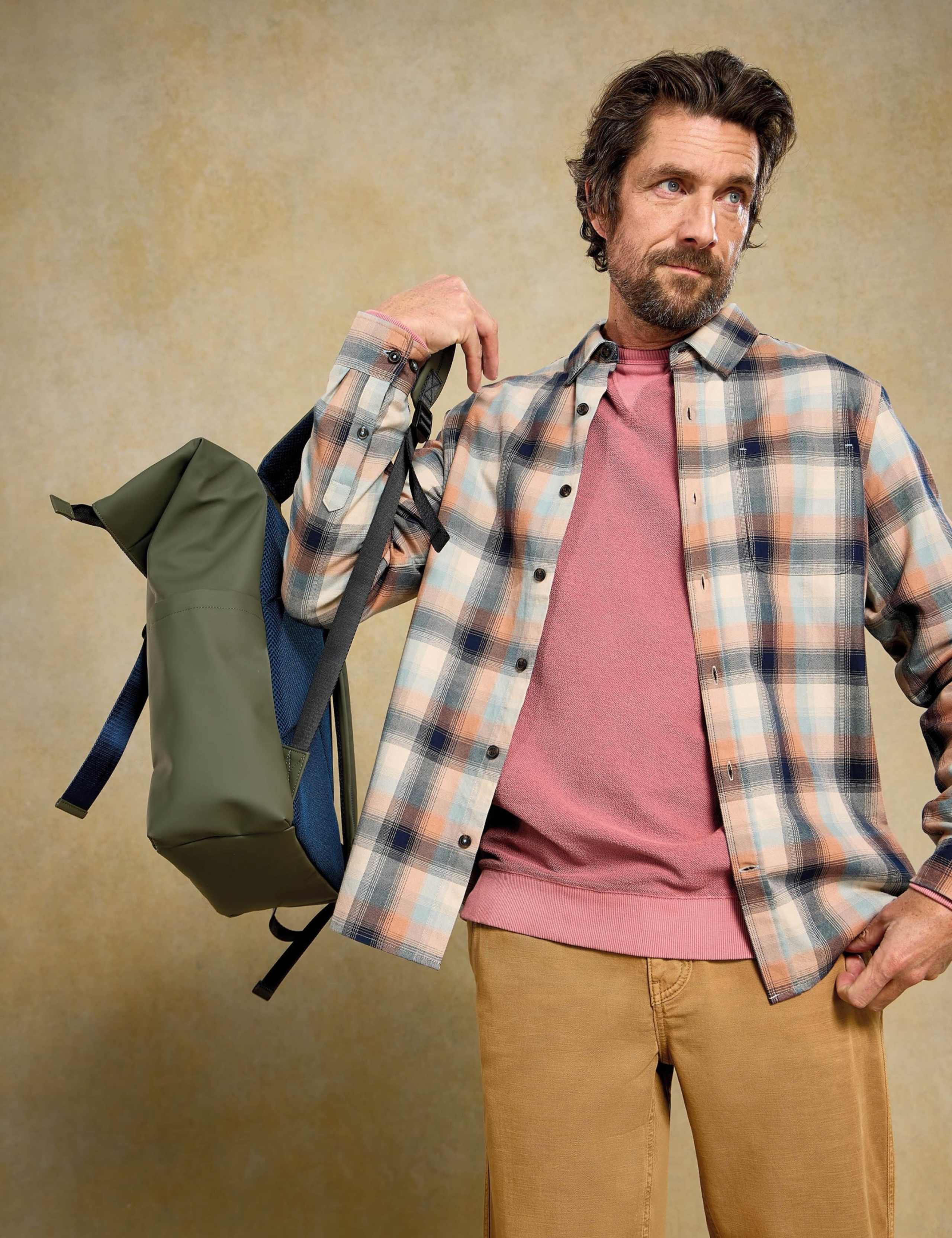 Pure Cotton Textured Crew Neck Sweatshirt 7 of 7