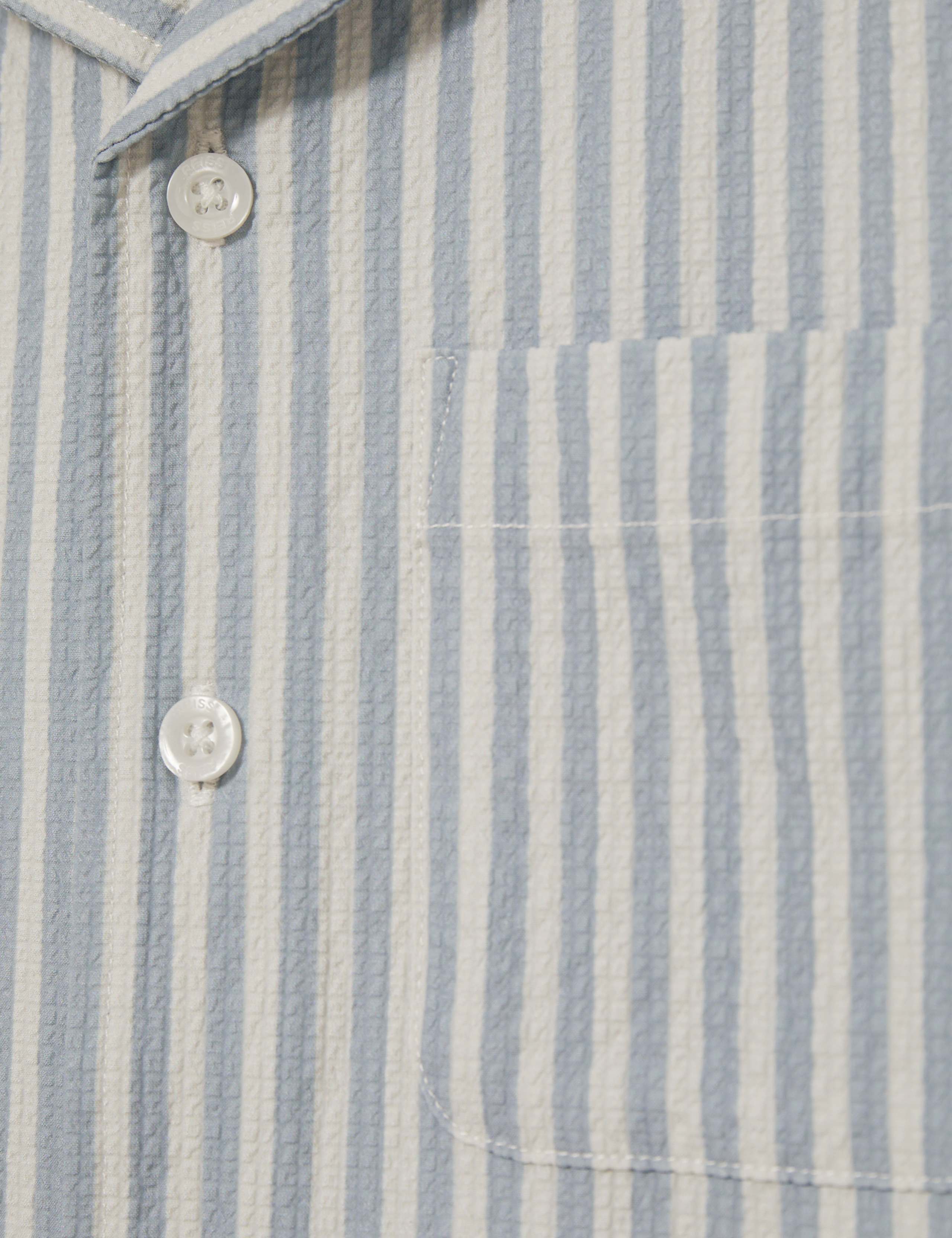 Seersucker Striped Short Sleeve Cuban Shirt (3-14 Yrs) 4 of 4