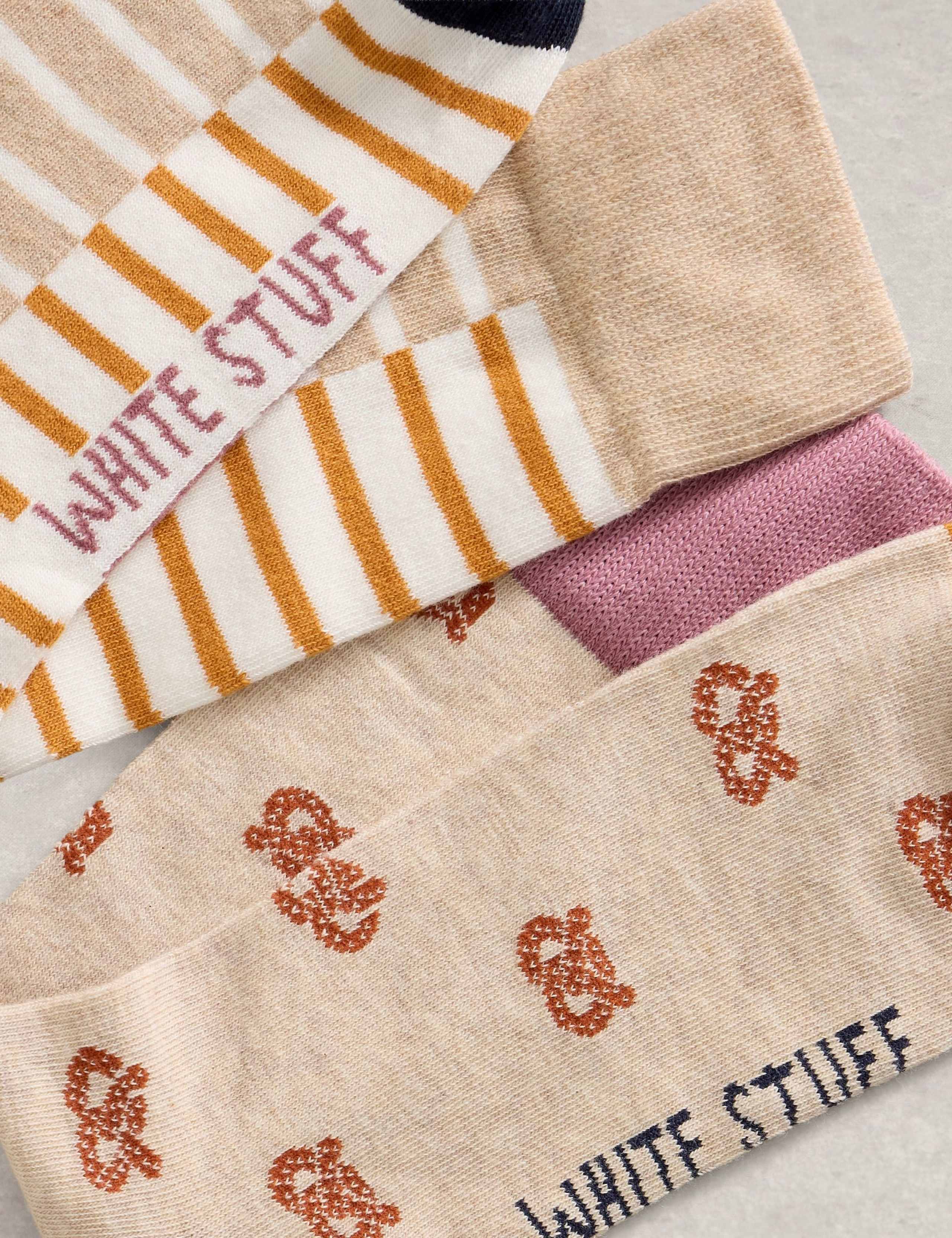 2 Pack Striped Pretzel Cotton Rich Socks 2 of 2