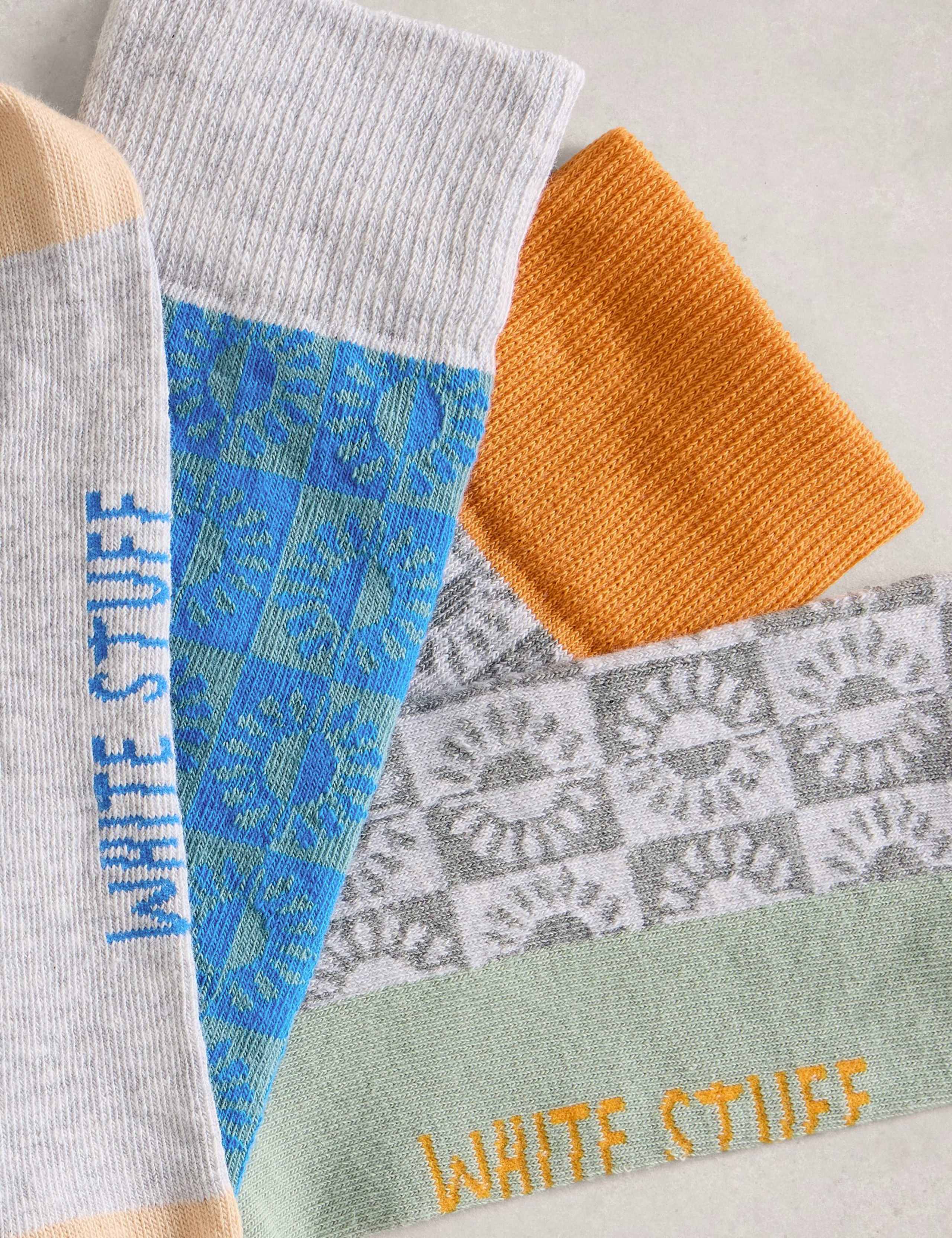 2 Pack Sun Print Cotton Rich Socks 2 of 2