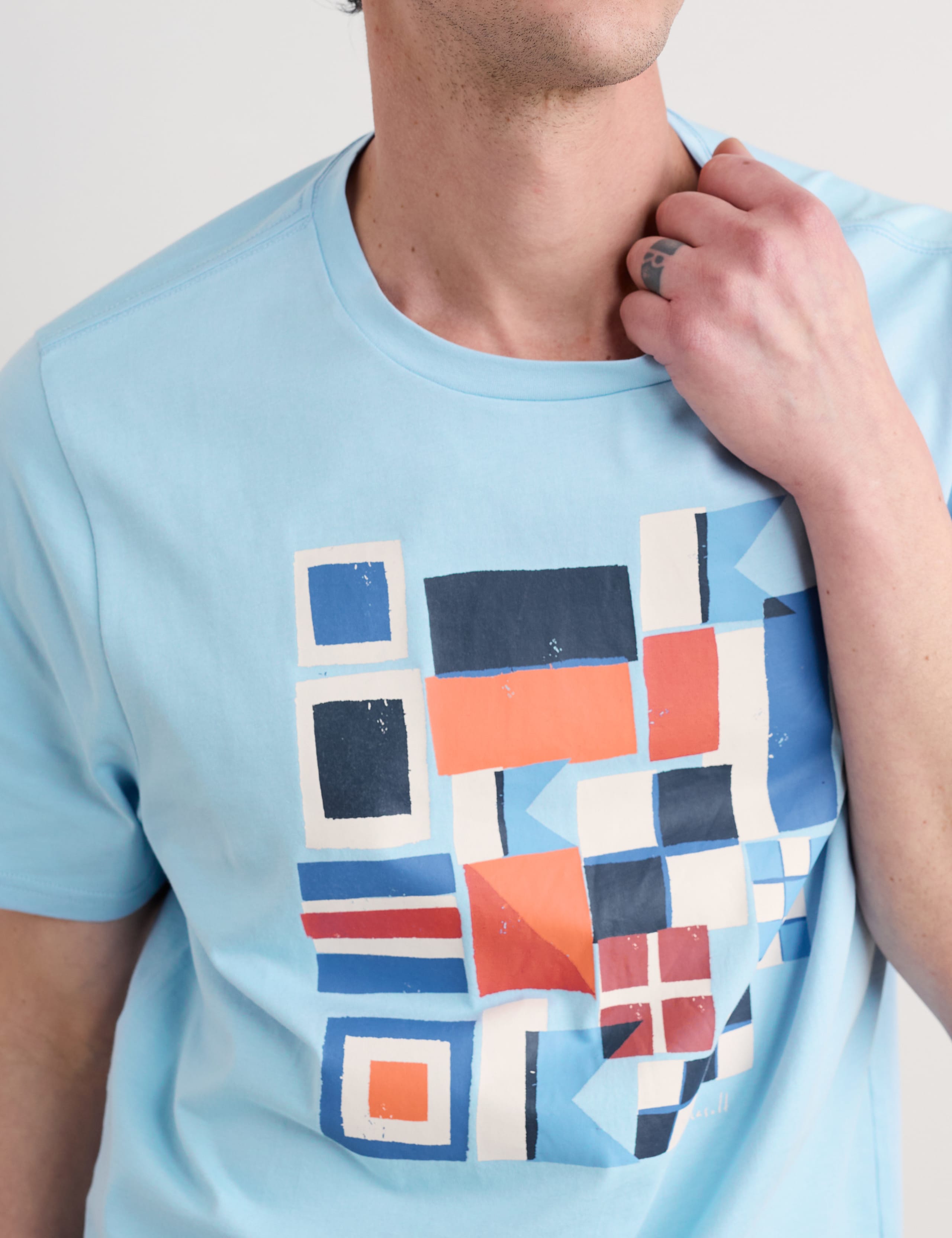 Pure Cotton Flag Graphic Crew Neck T-Shirt 3 of 4