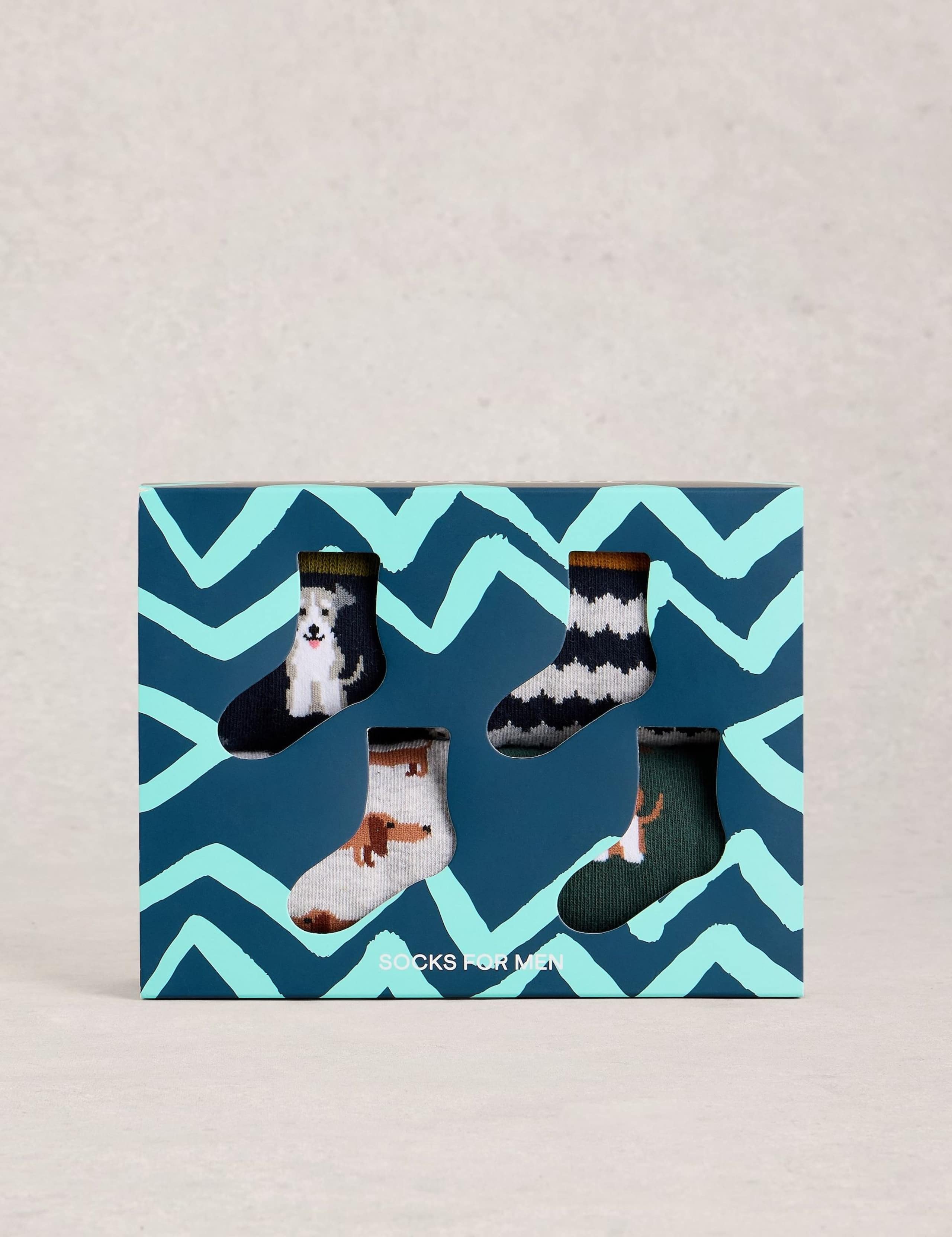 4 Pack Novelty Dog Cotton Rich Ankle Socks 1 of 4