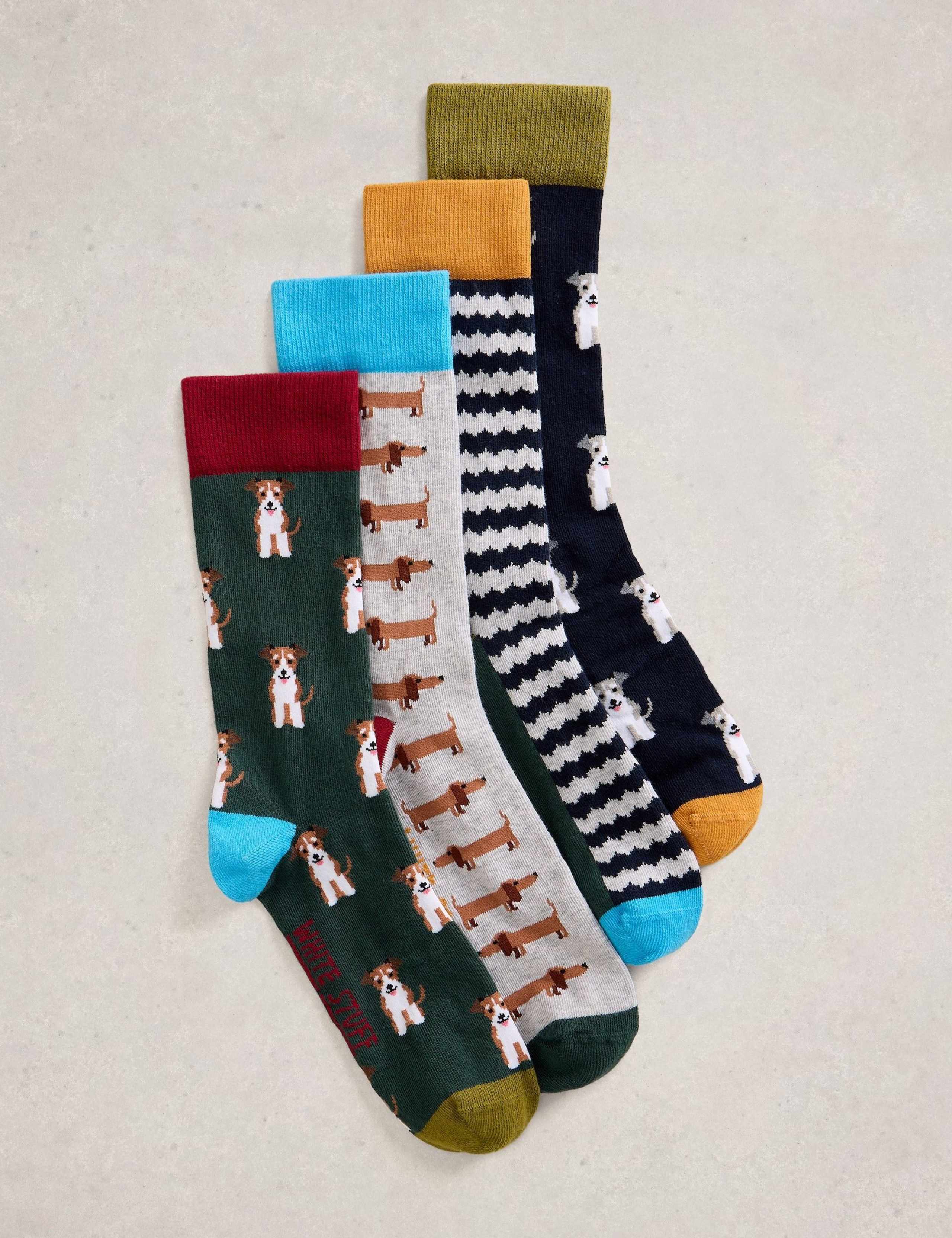 4 Pack Novelty Dog Cotton Rich Ankle Socks 4 of 4