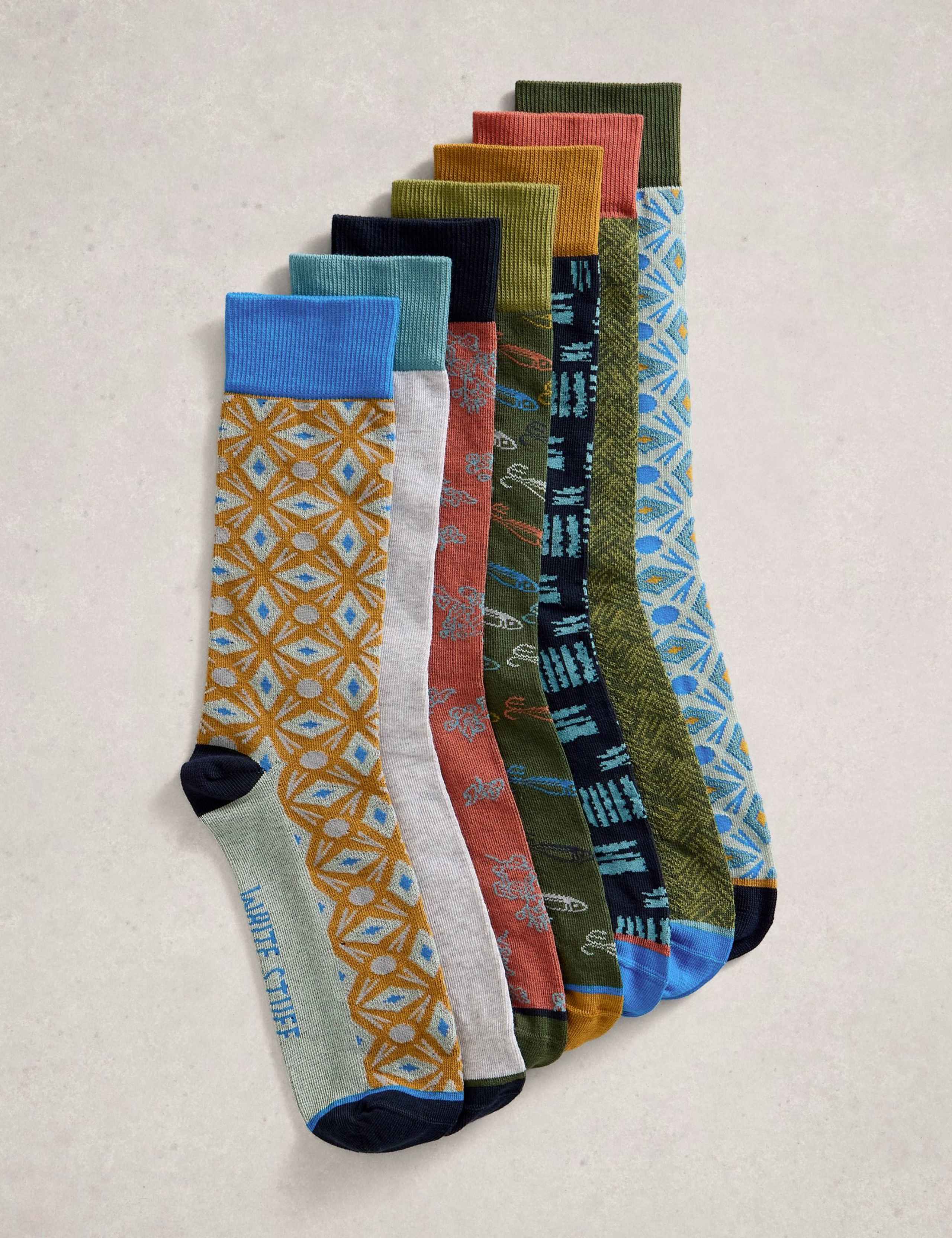 7 Pack Cotton Rich Novelty Socks 1 of 2