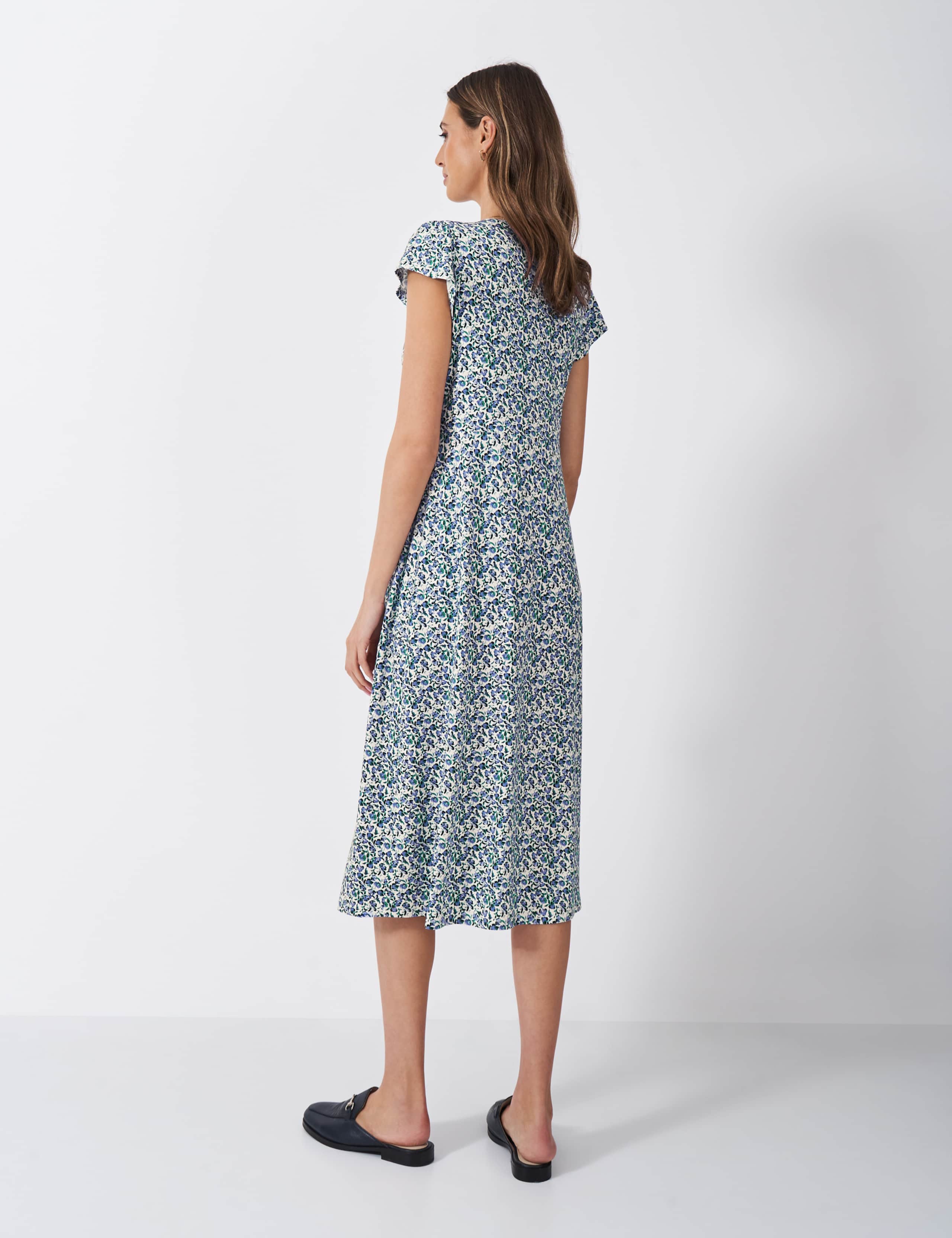 Jersey Floral V-Neck Midaxi Tea Dress 4 of 5