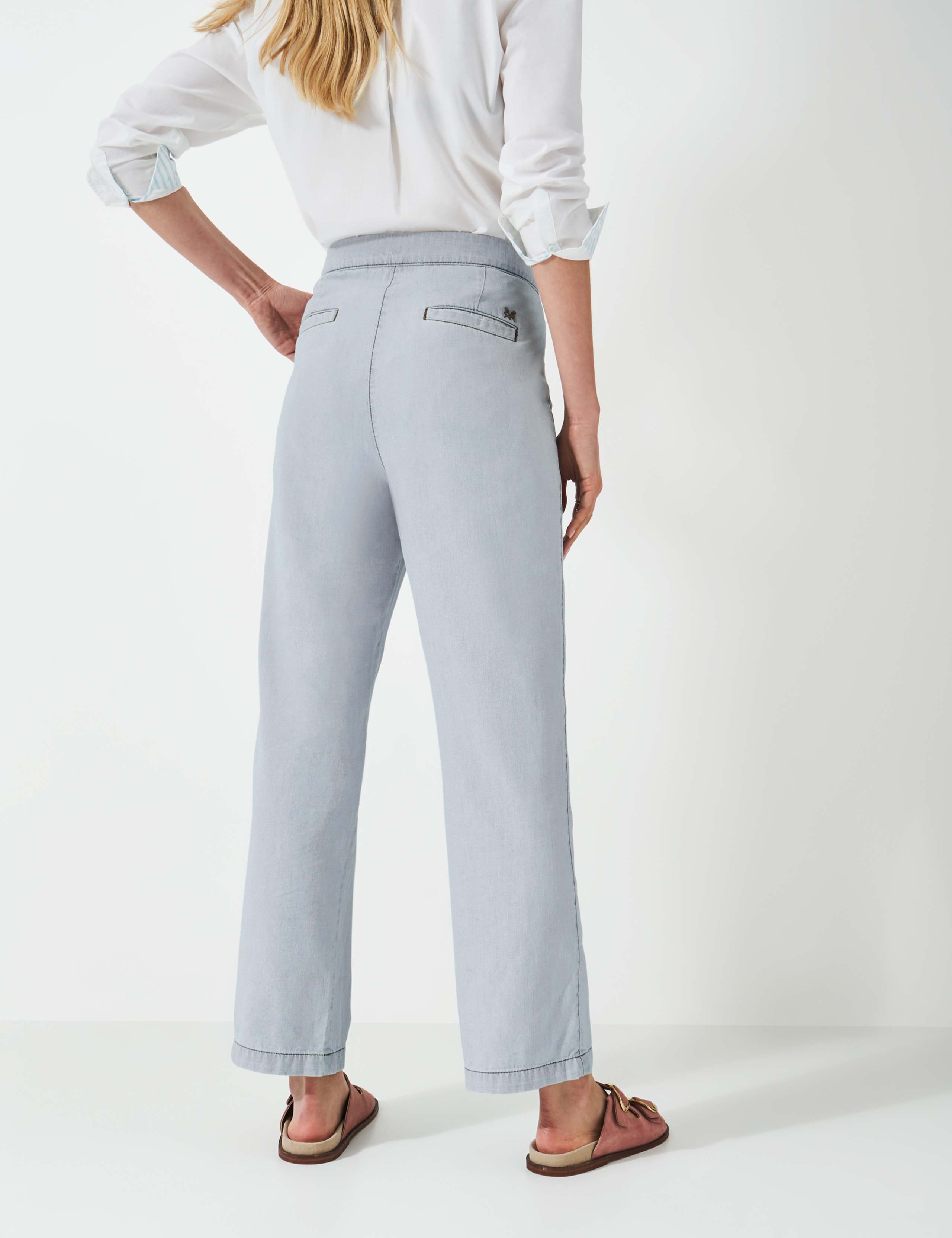 Mid Rise Pleat Front Straight Leg Jeans 4 of 5