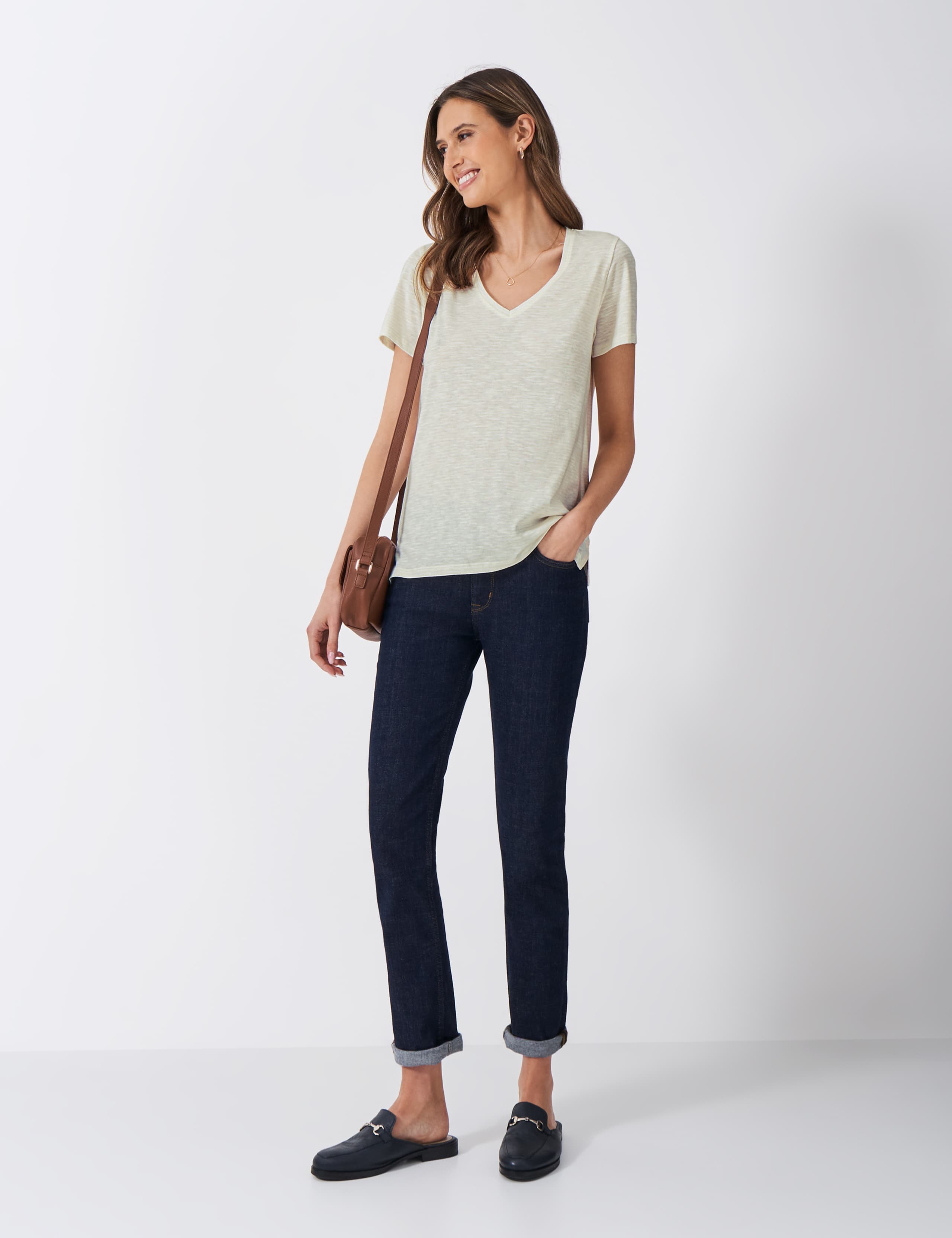 Pure Cotton Striped V-Neck T-Shirt 3 of 5