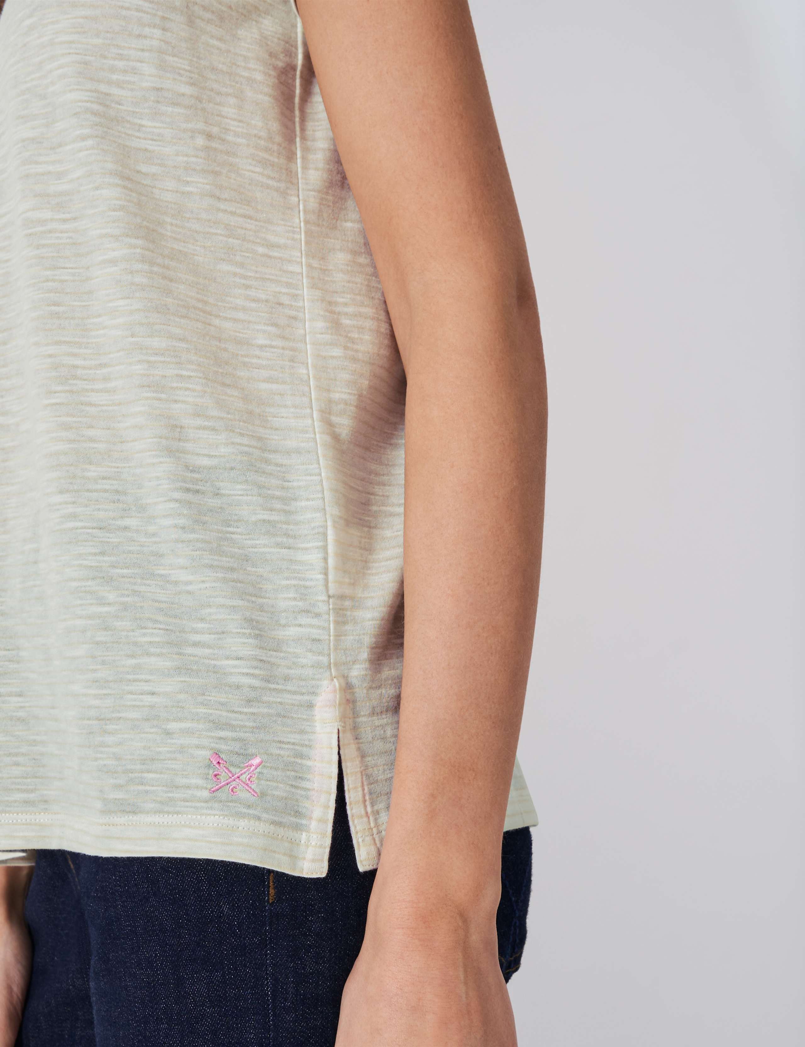 Pure Cotton Striped V-Neck T-Shirt 5 of 5