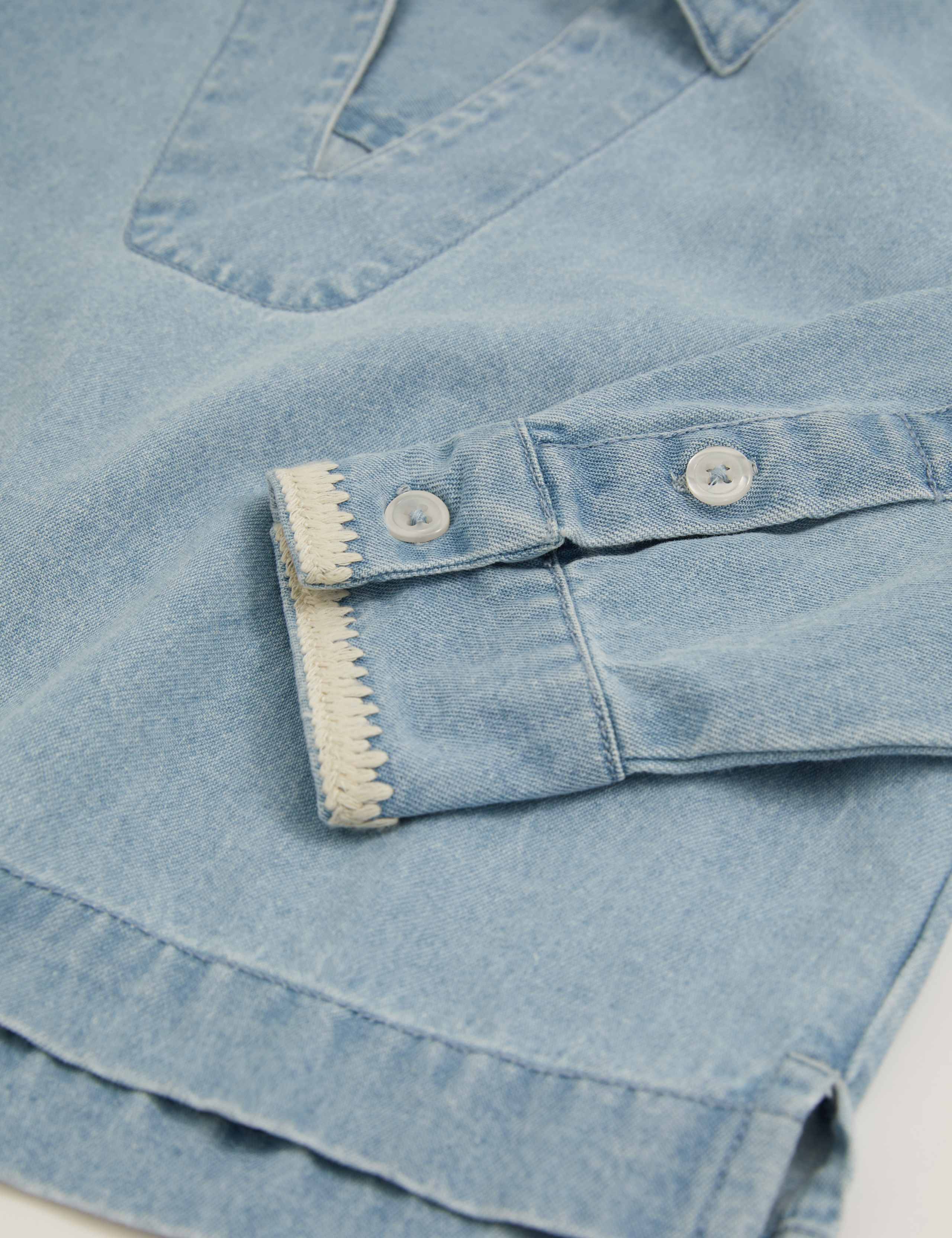 Pure Cotton Chambray Collared Top (4-14 Yrs) 4 of 4