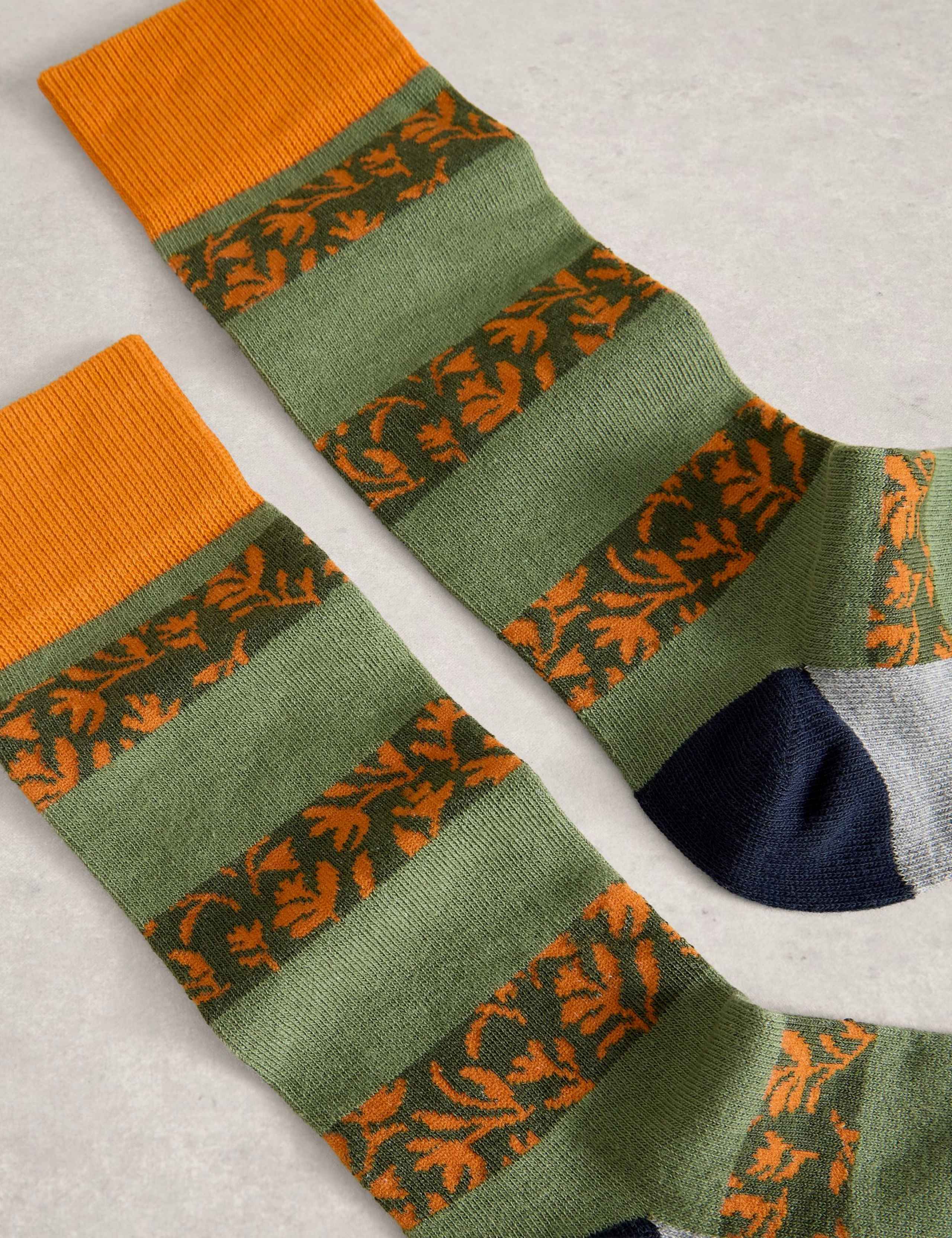 Floral Striped Cotton Rich Socks 2 of 2