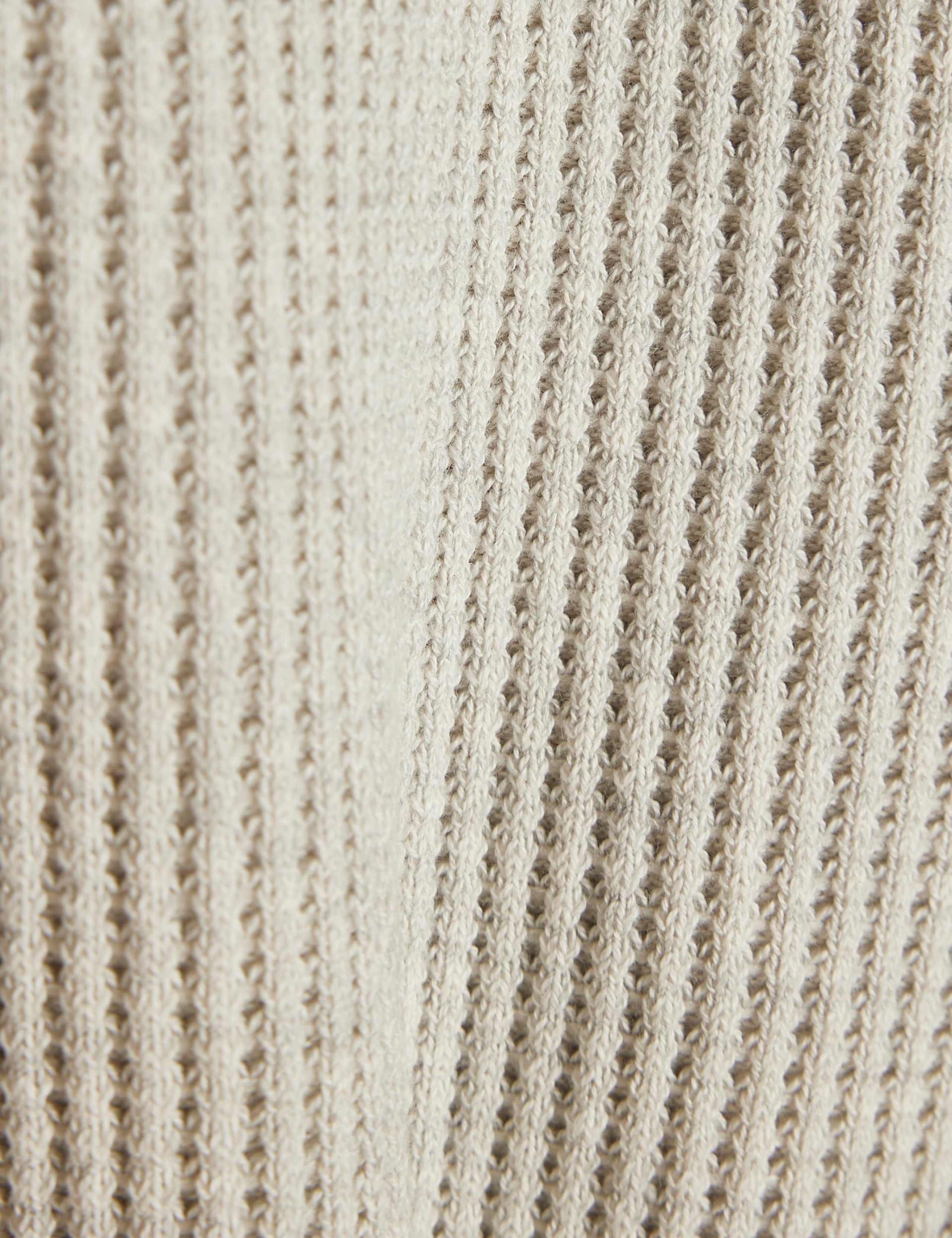 Pure Cotton Waffle Crew Neck Jumper 5 of 6