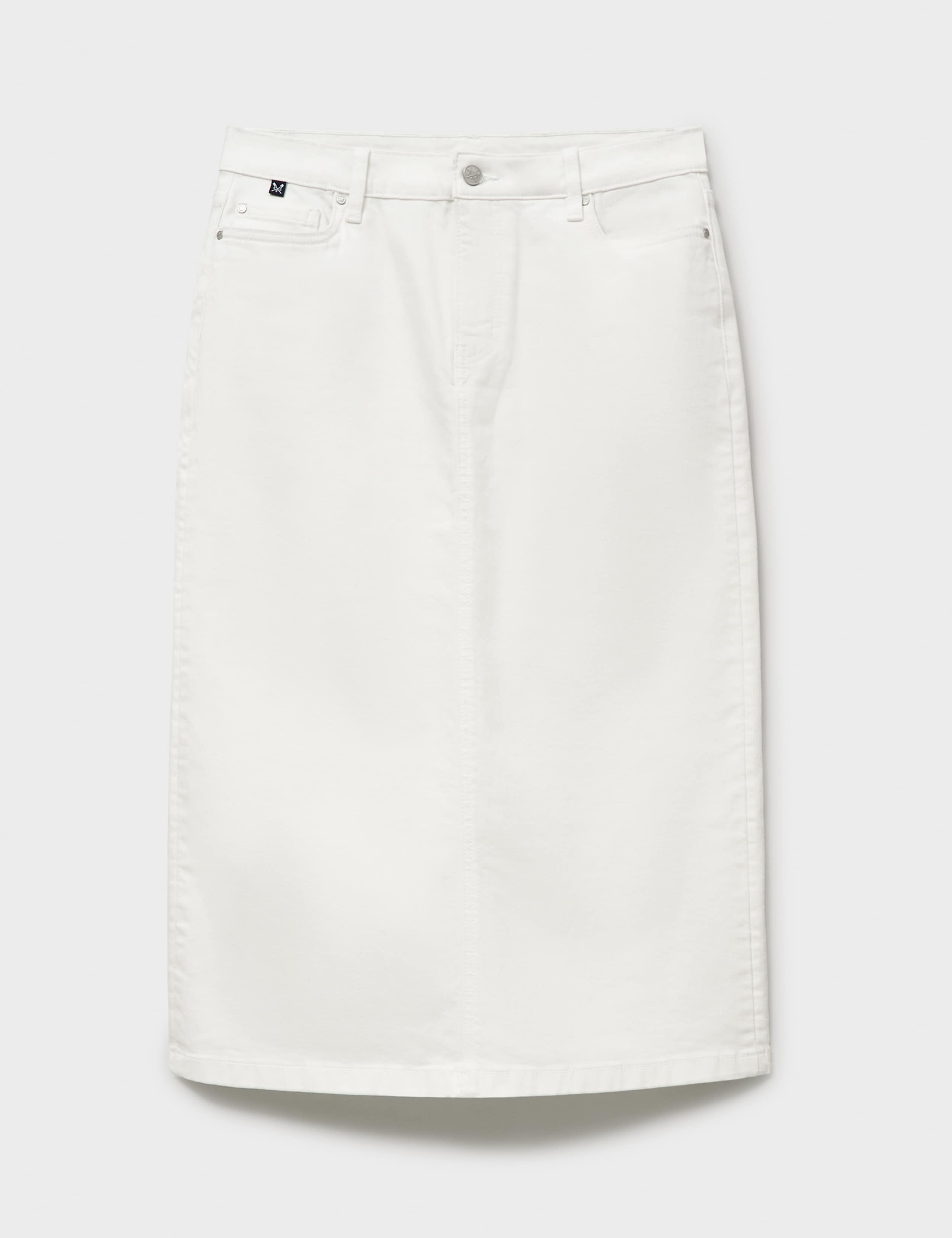 Denim Midi A-Line Skirt 2 of 5