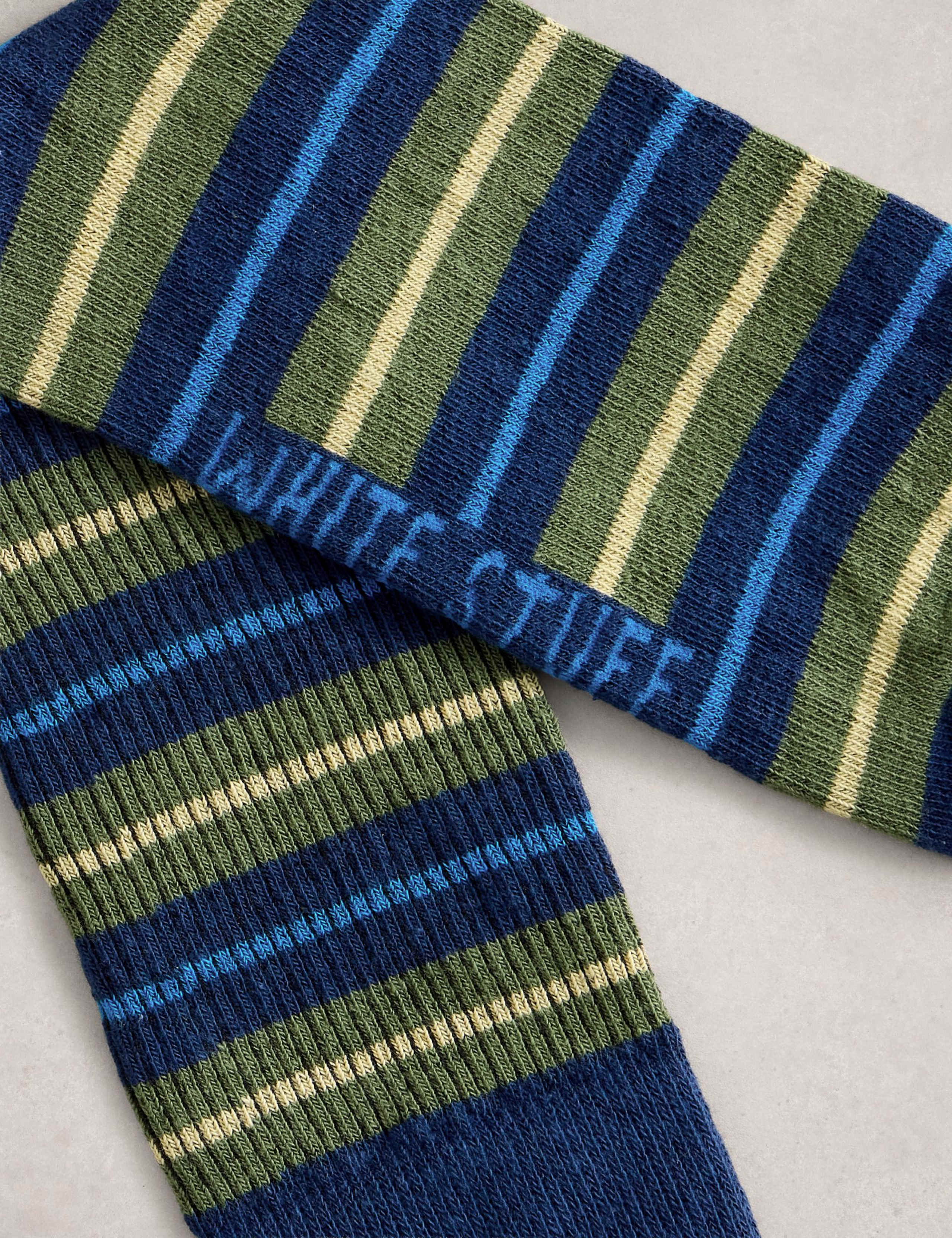 Striped Cotton Rich Ribbed Socks 2 of 2