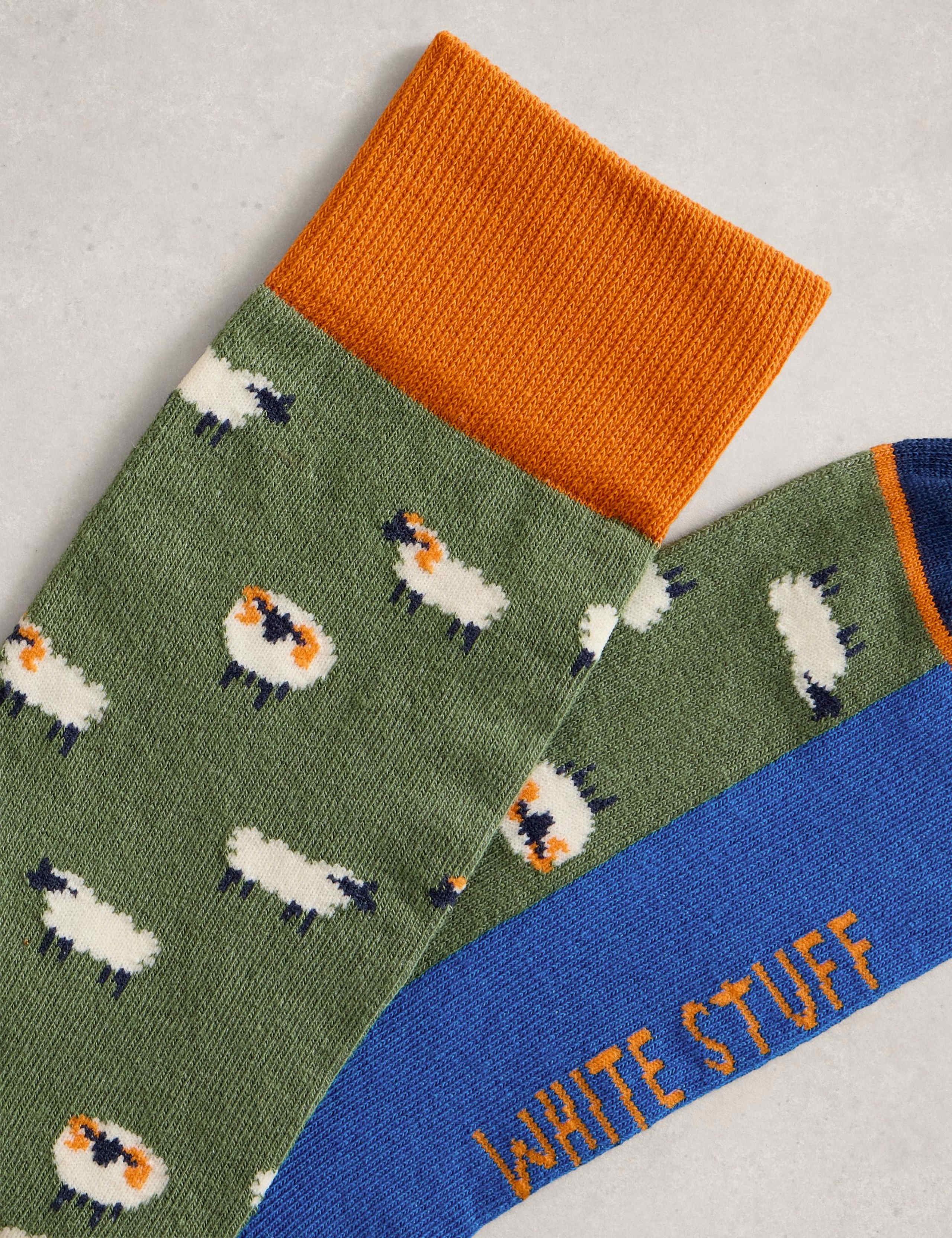 Sheep Print Cotton Rich Socks 2 of 2