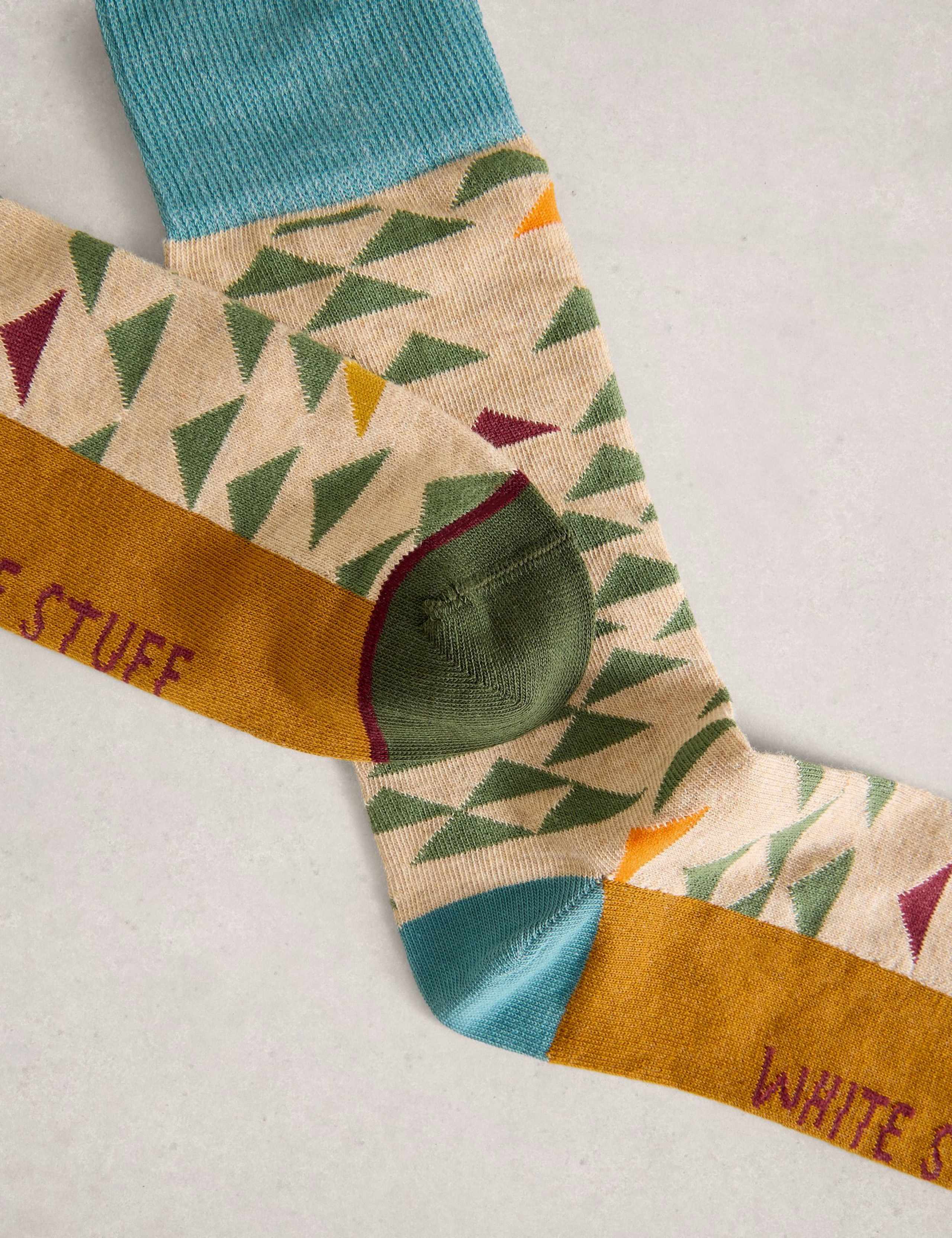 Cotton Rich Geometric Triangle Ankle Socks 2 of 2