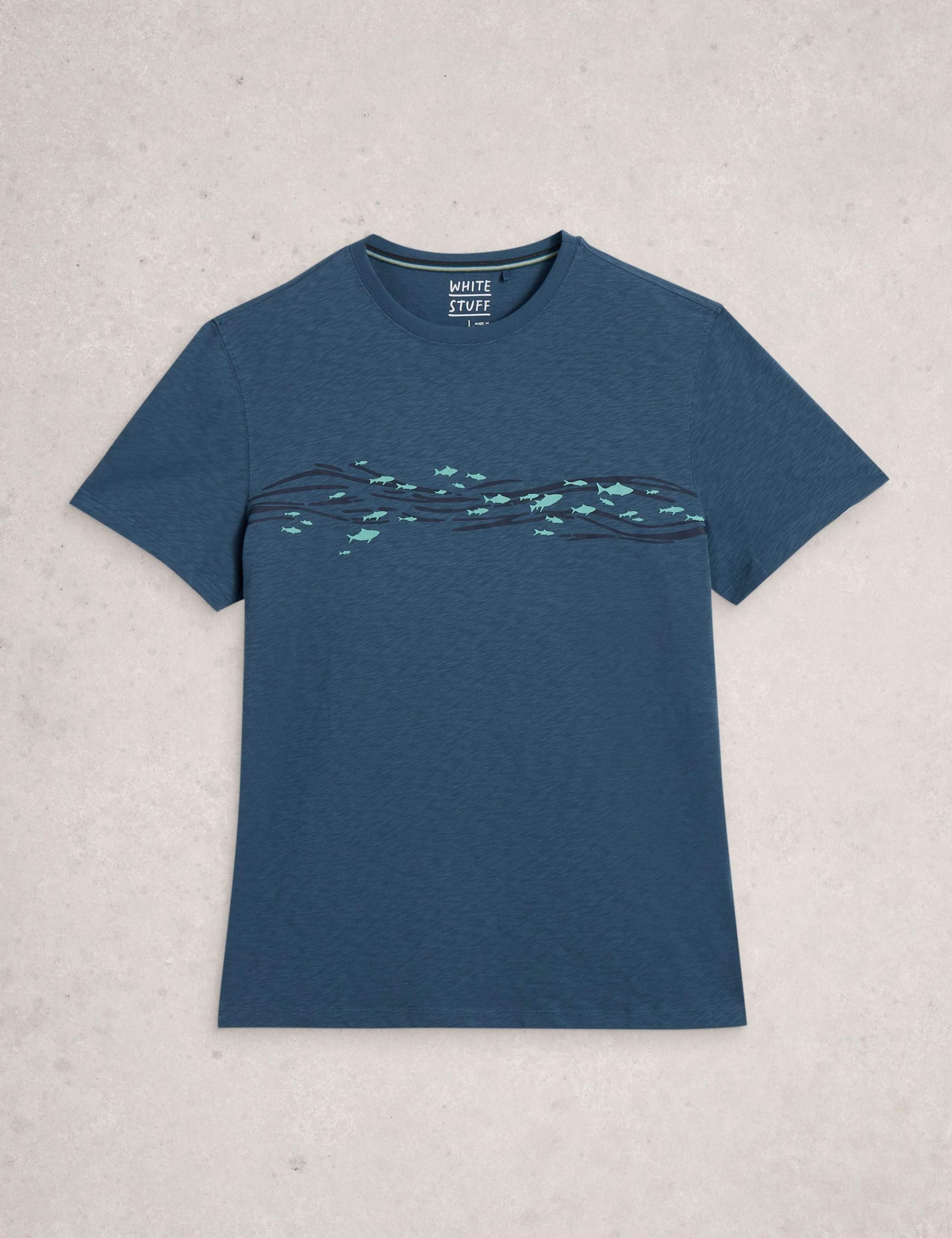 Pure Cotton Abersoch Swimming Fish T-Shirt 2 of 6