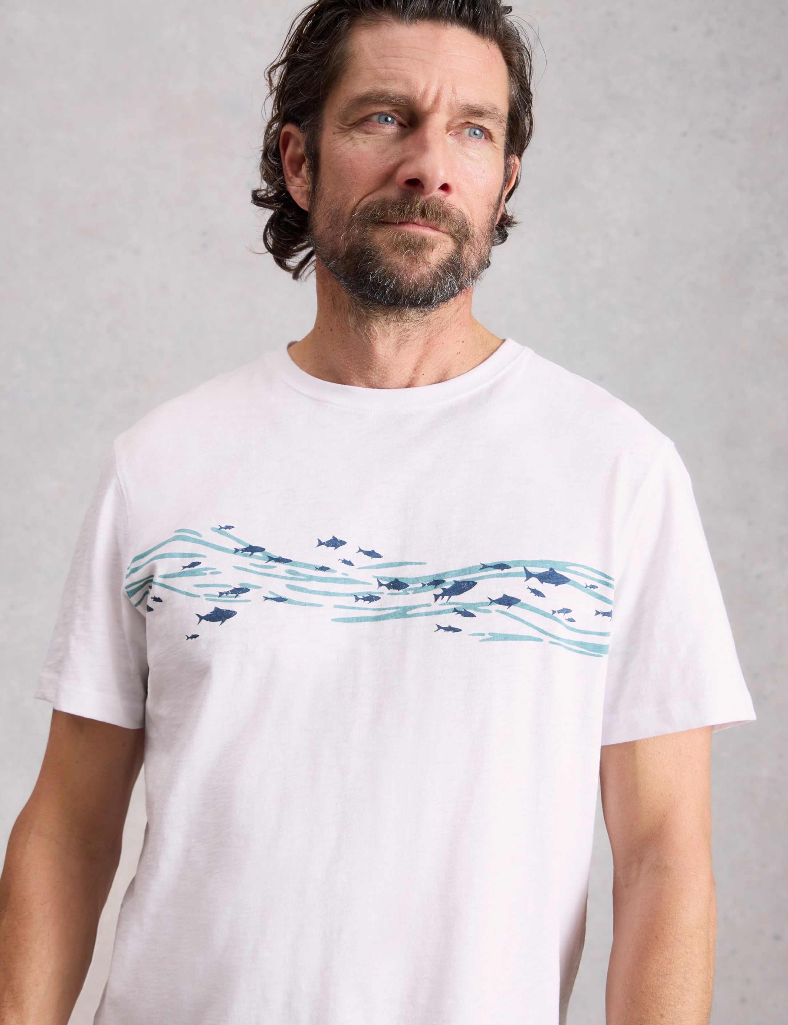 Pure Cotton Abersoch Swimming Fish T-Shirt 4 of 6