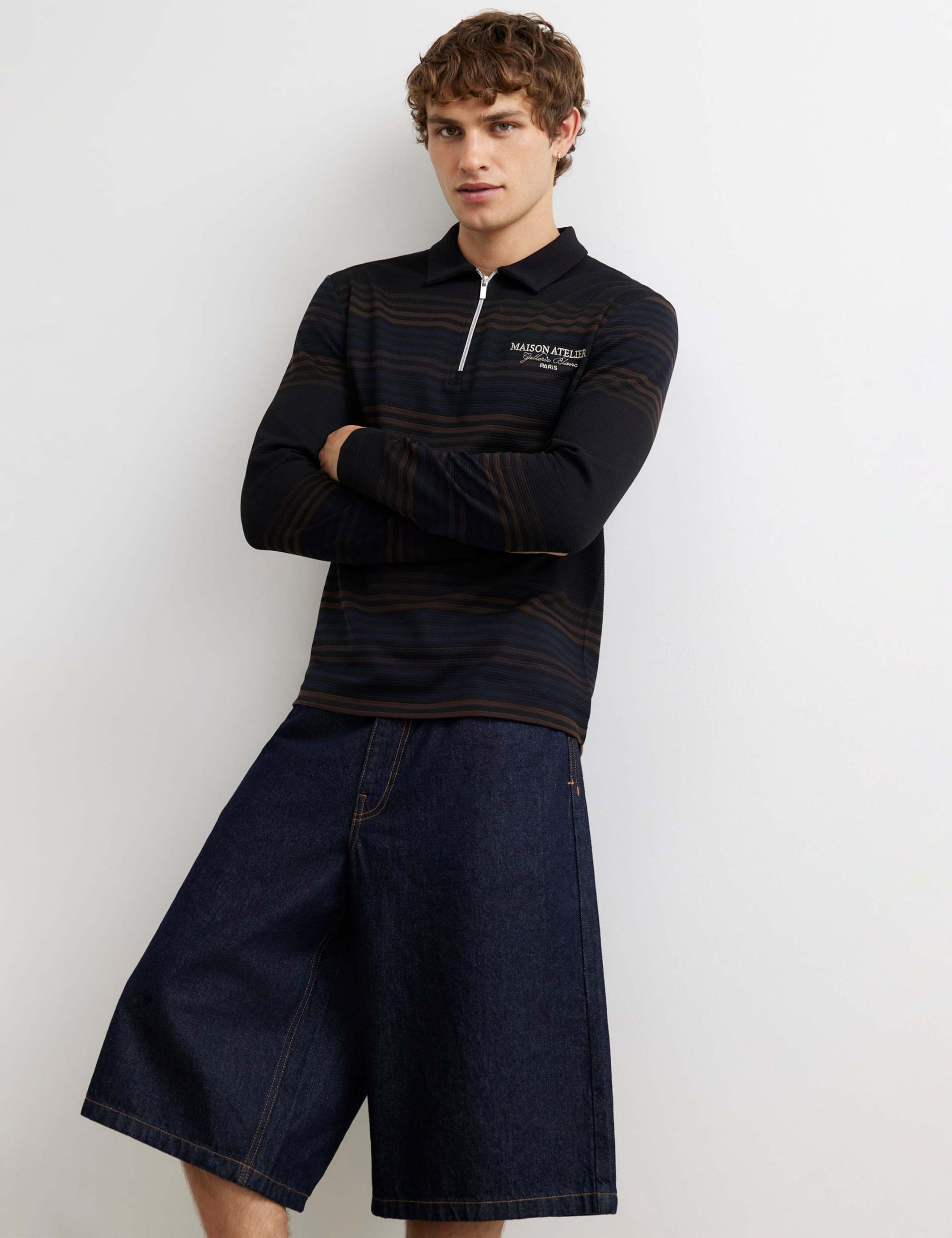 Slim Fit Pure Cotton Striped Long Sleeve Polo Shirt 2 of 6