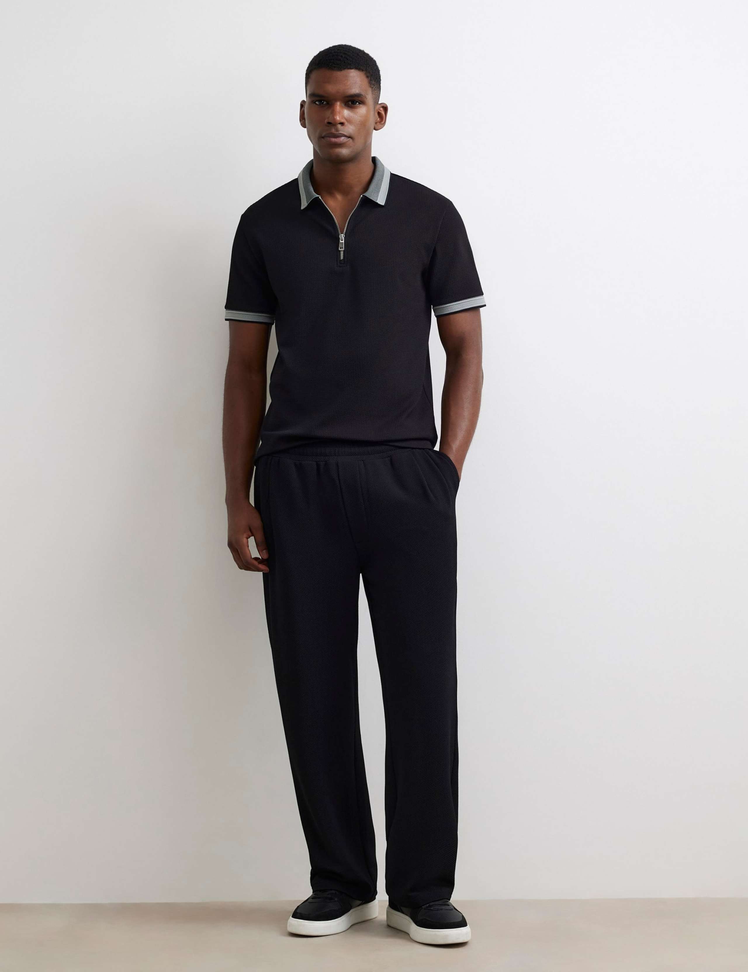 Slim Fit Waffle Zip Polo Shirt 2 of 6
