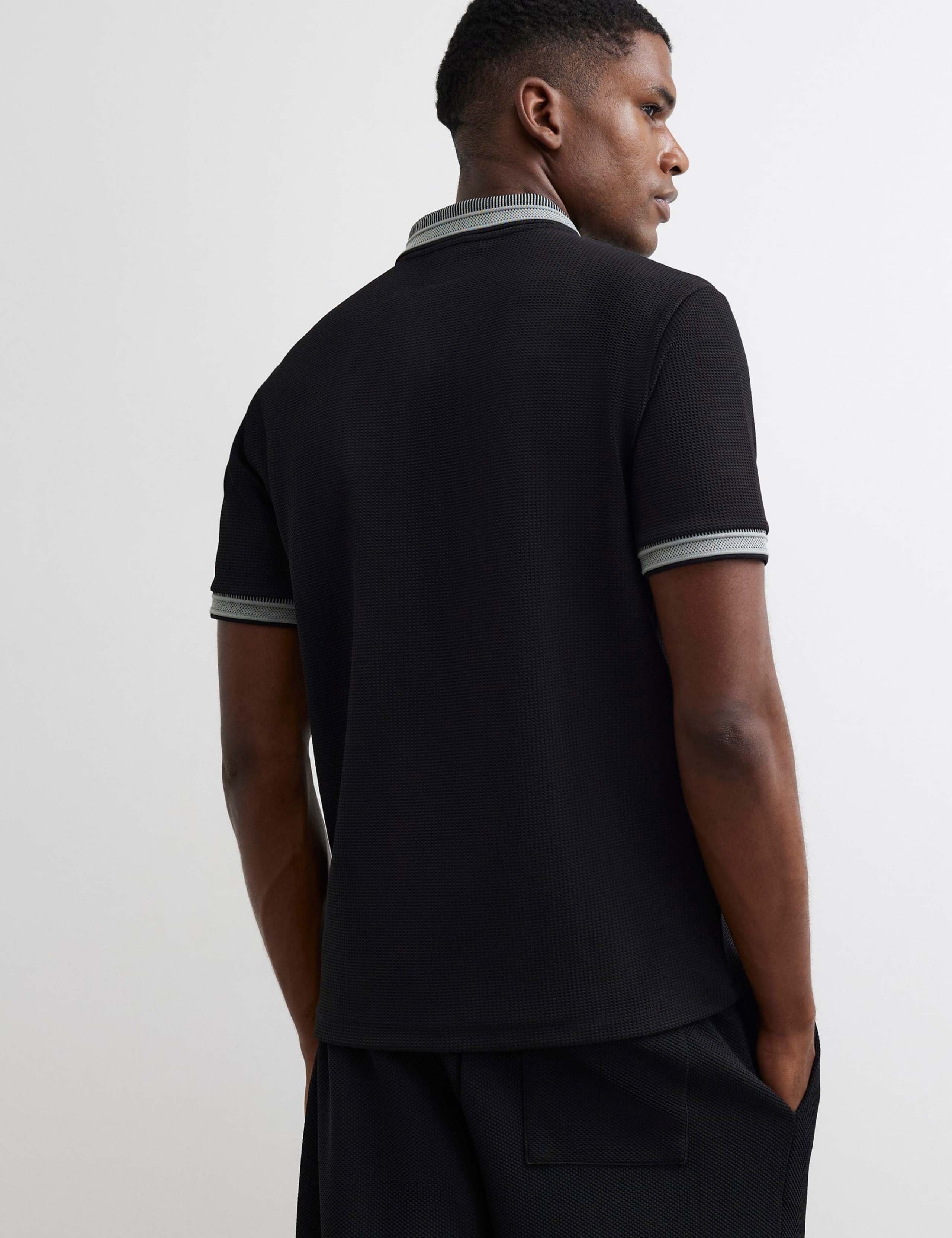 Slim Fit Waffle Zip Polo Shirt 4 of 6