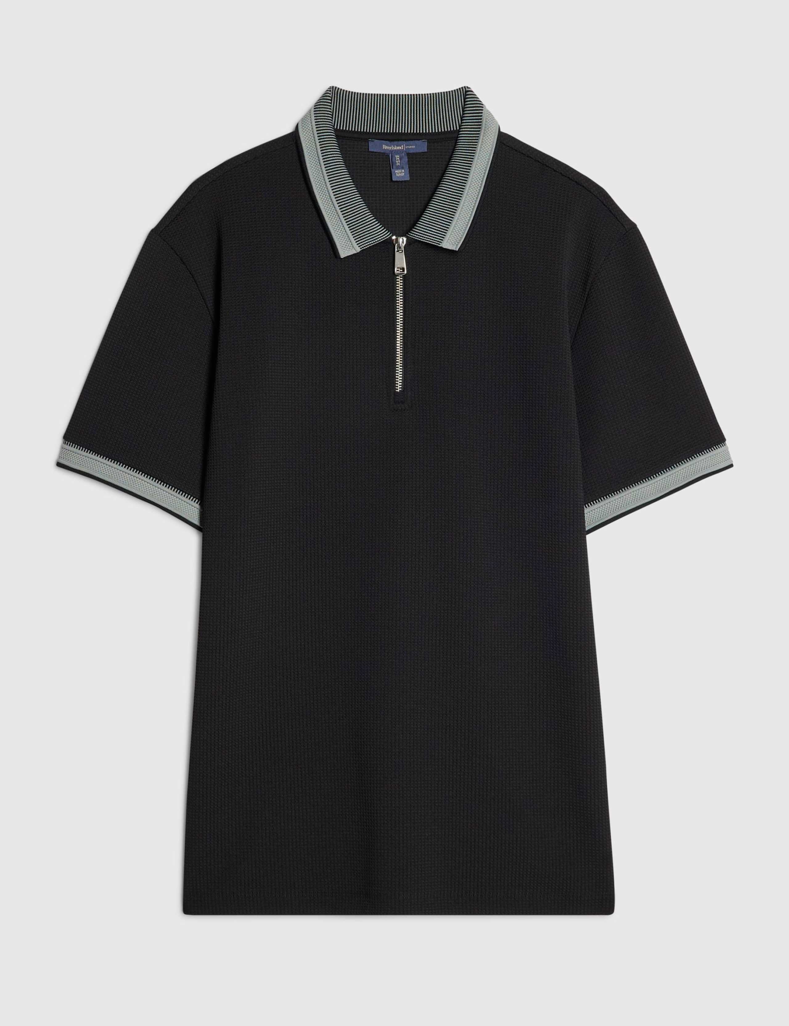 Slim Fit Waffle Zip Polo Shirt 6 of 6