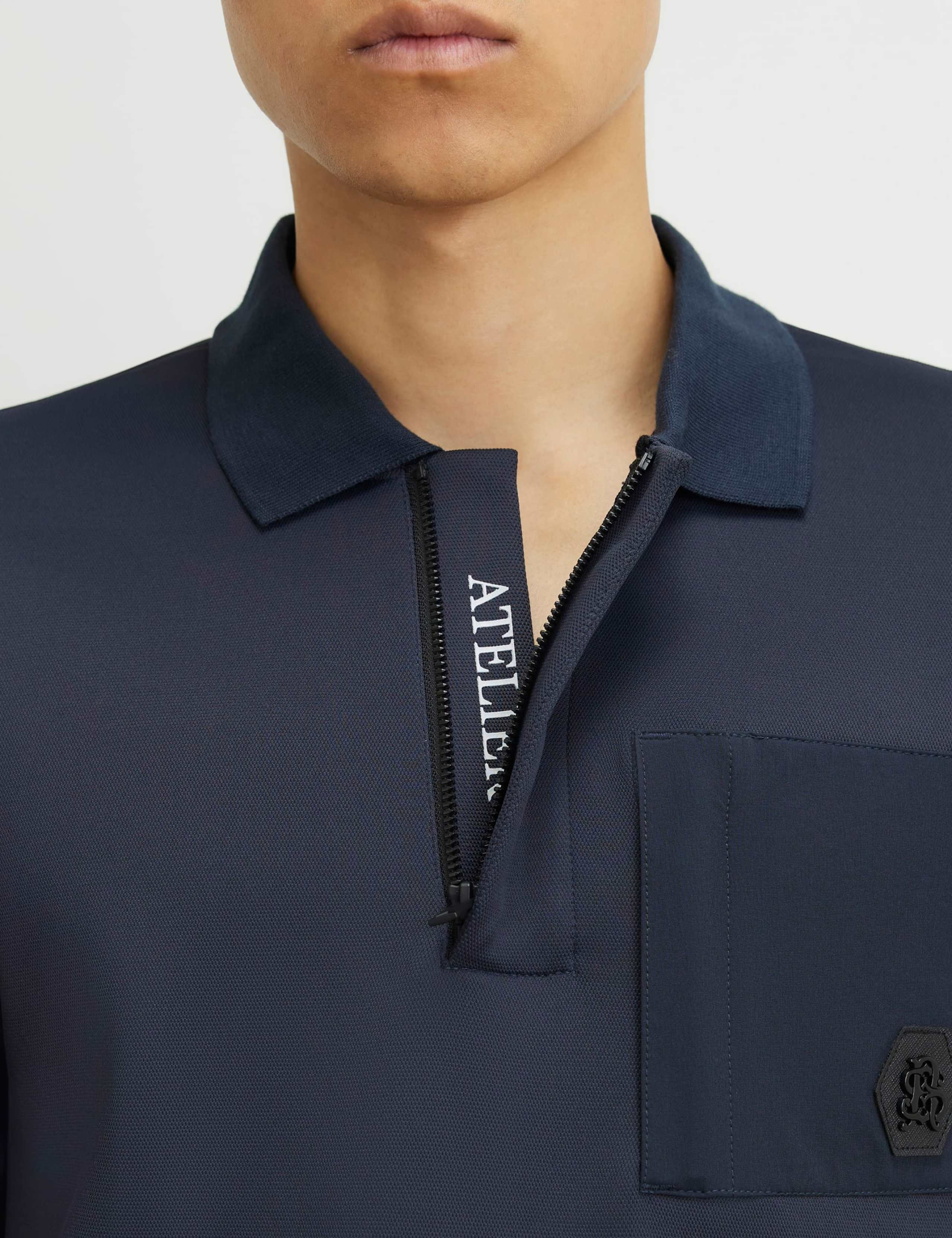 Slim Fit Printed Zip Up Short Sleeve Polo Shirt 4 of 6