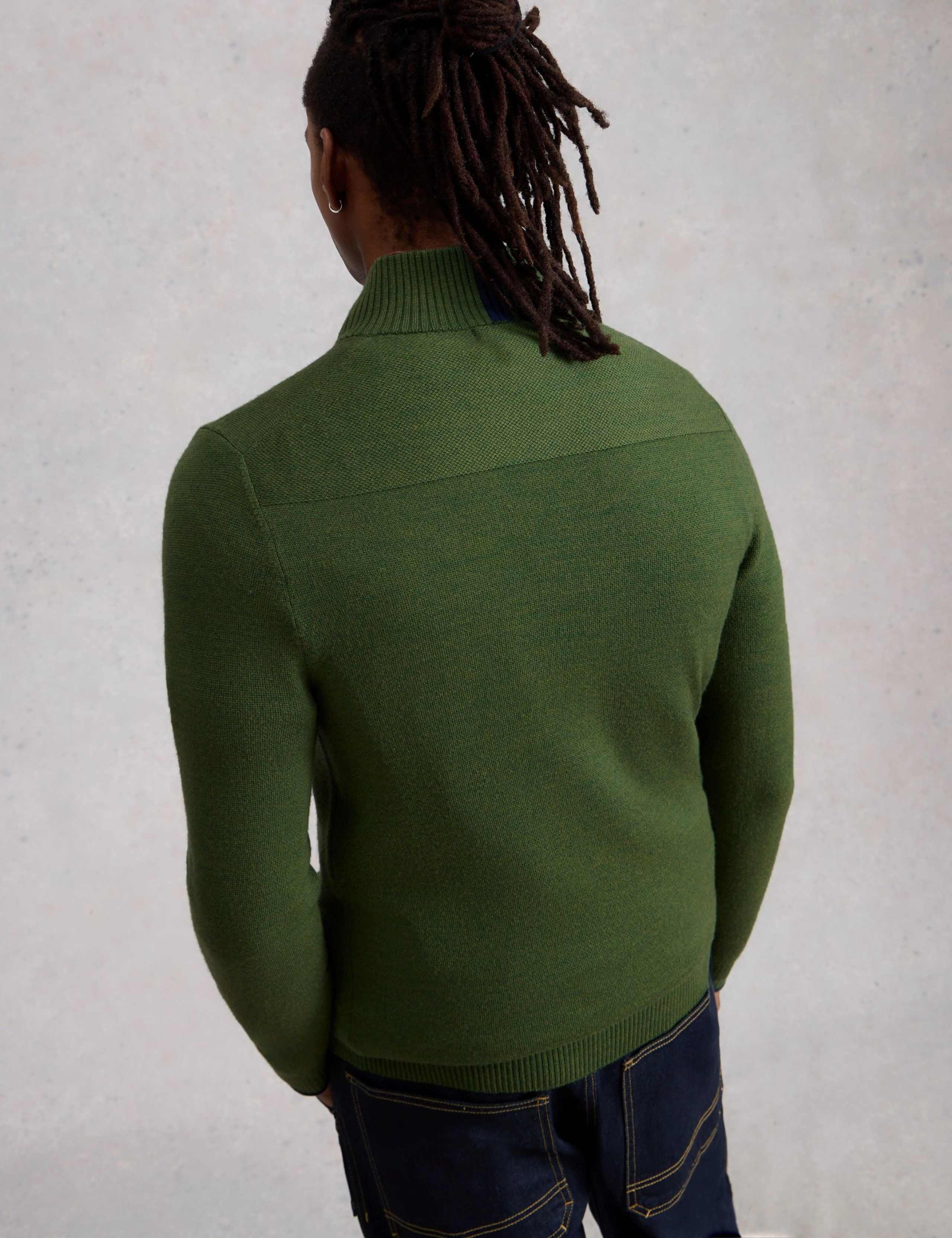 Pure Merino Wool Funnel Neck Half Zip Jumper 3 of 6