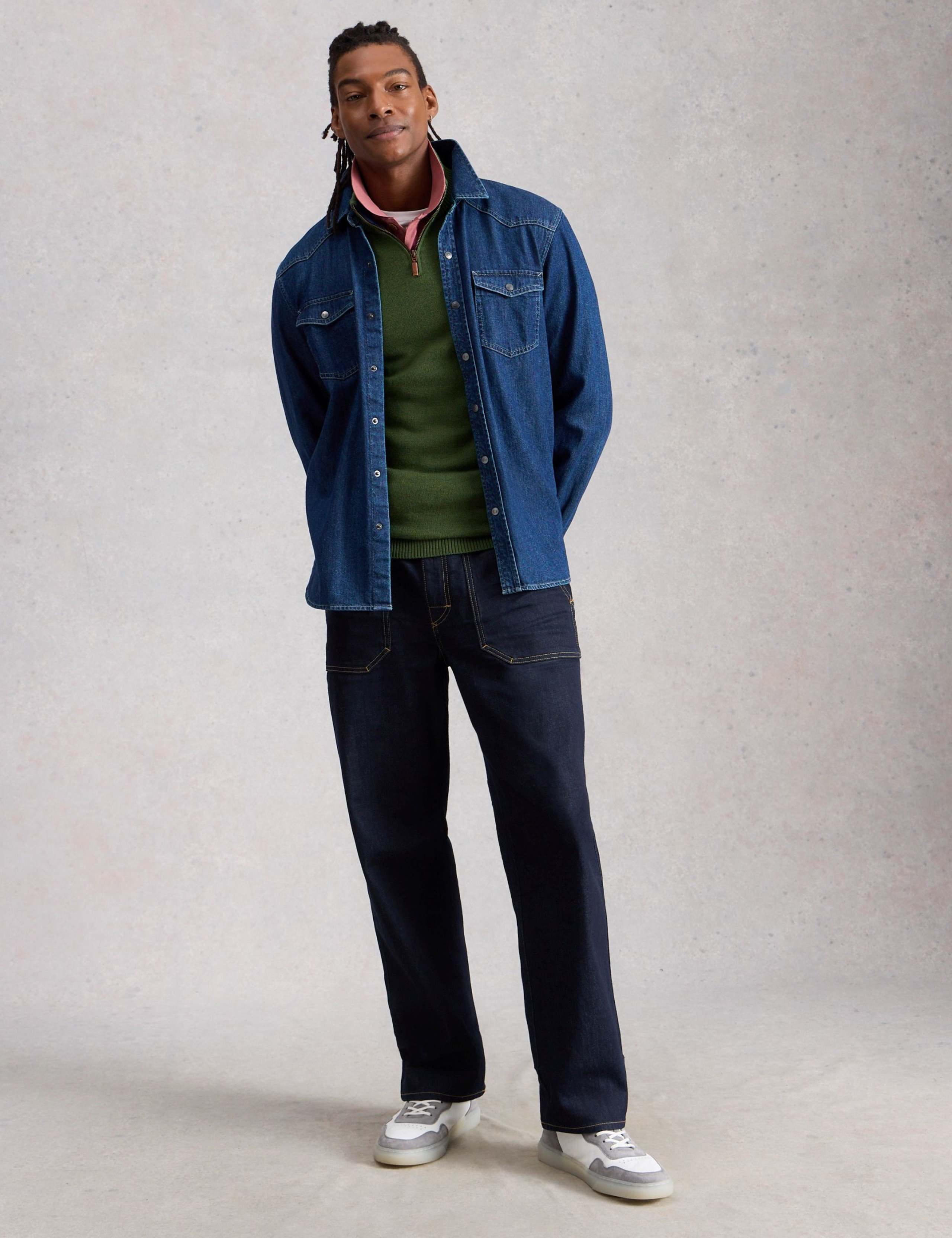 Pure Merino Wool Funnel Neck Half Zip Jumper 5 of 6