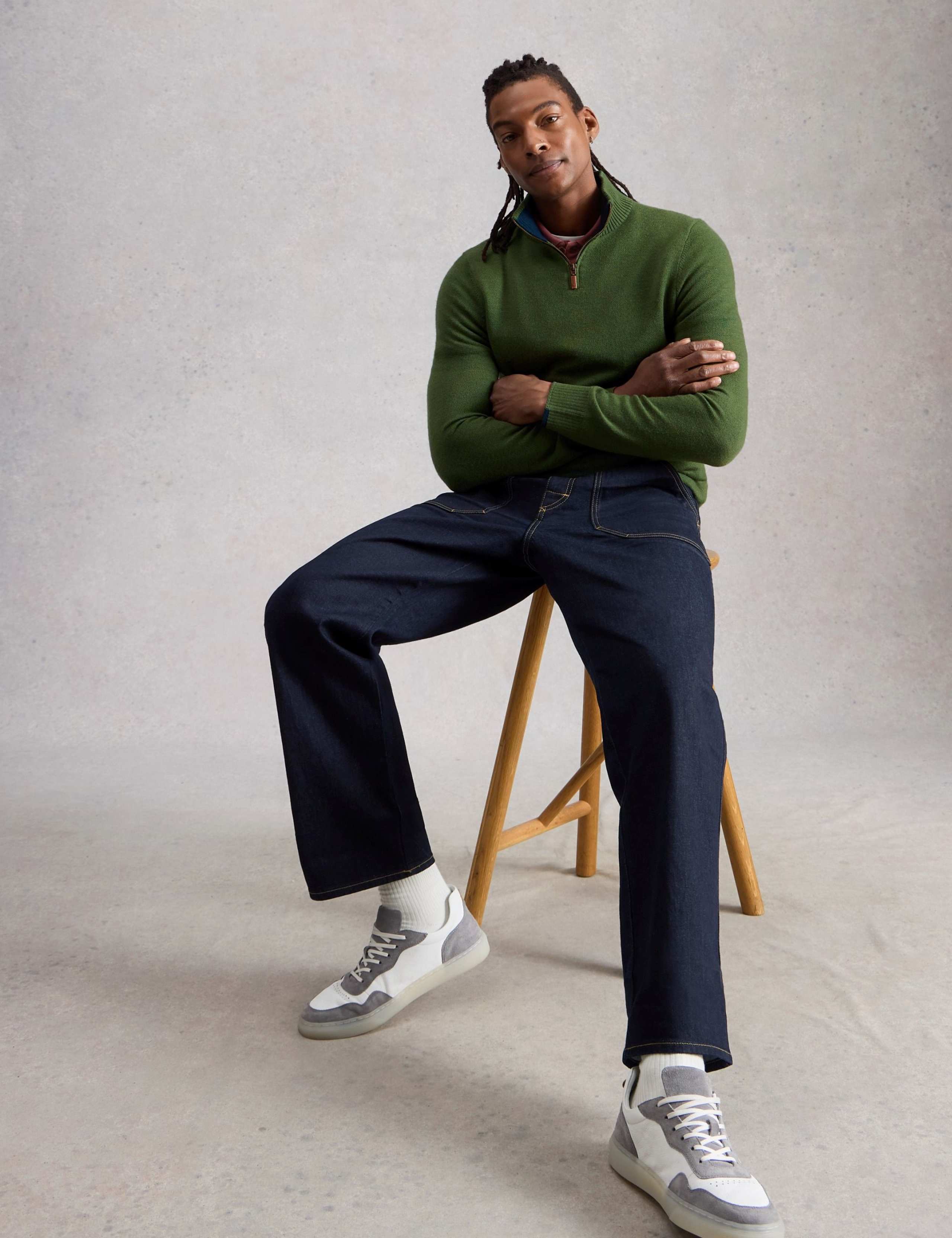 Pure Merino Wool Funnel Neck Half Zip Jumper 6 of 6