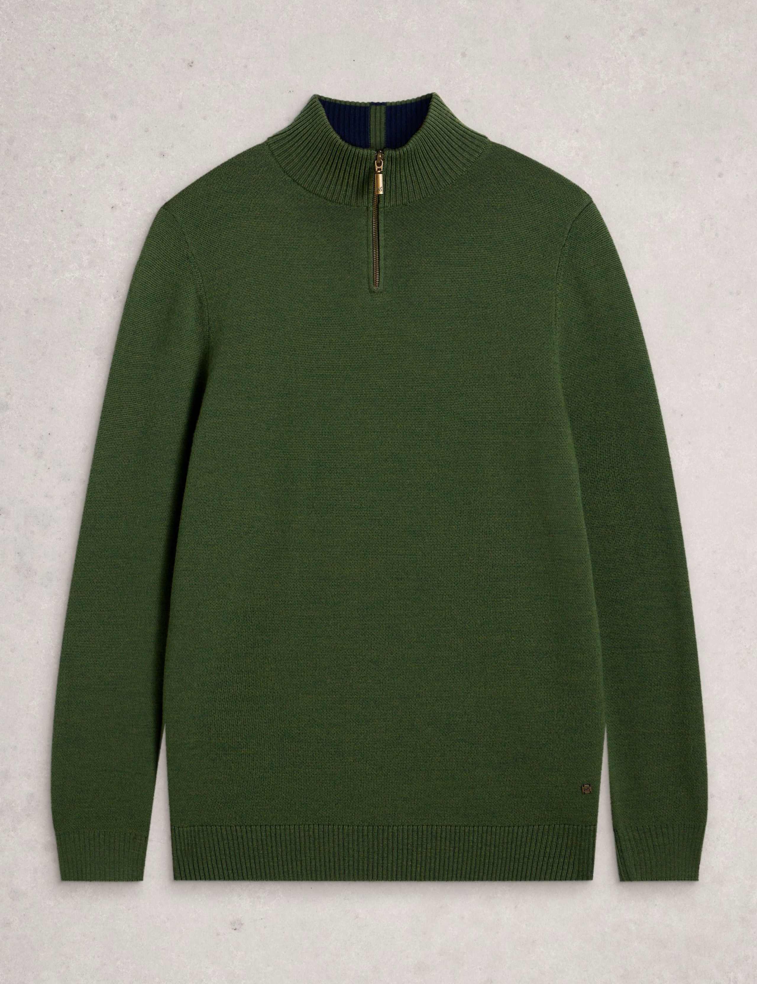 Pure Merino Wool Funnel Neck Half Zip Jumper 2 of 6