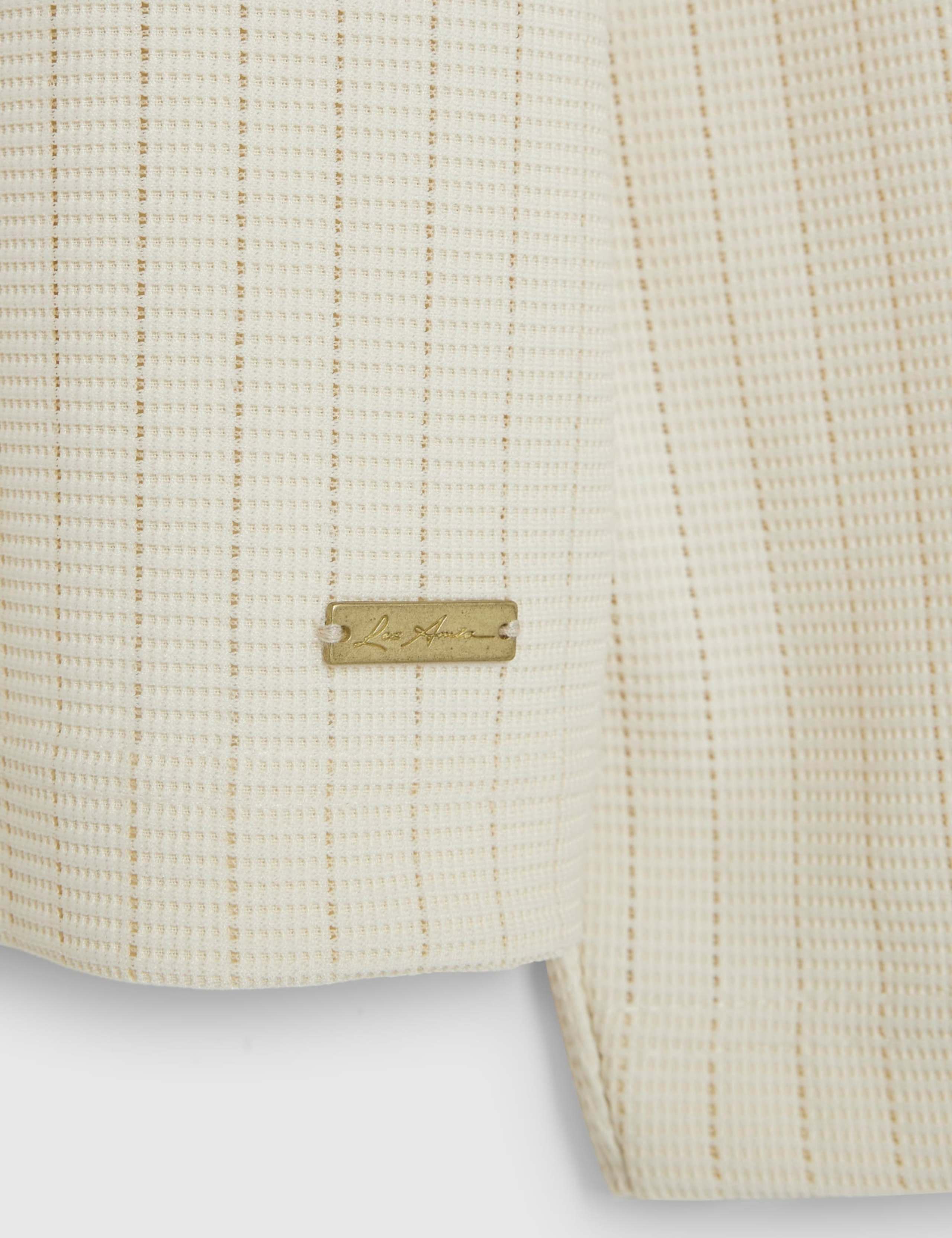Textured Zip Up Long Sleeve Polo Shirt 5 of 6