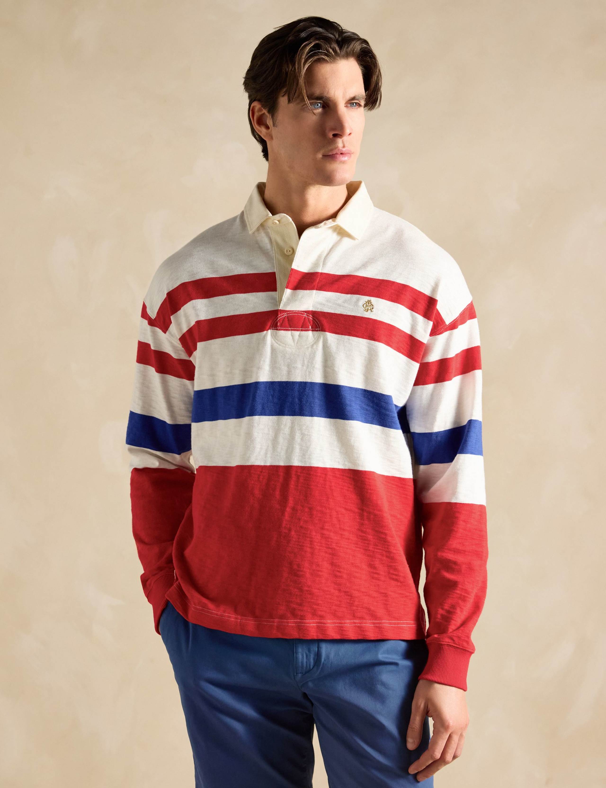 Pure Cotton Jersey Colour Block Rugby Shirt 1 of 6