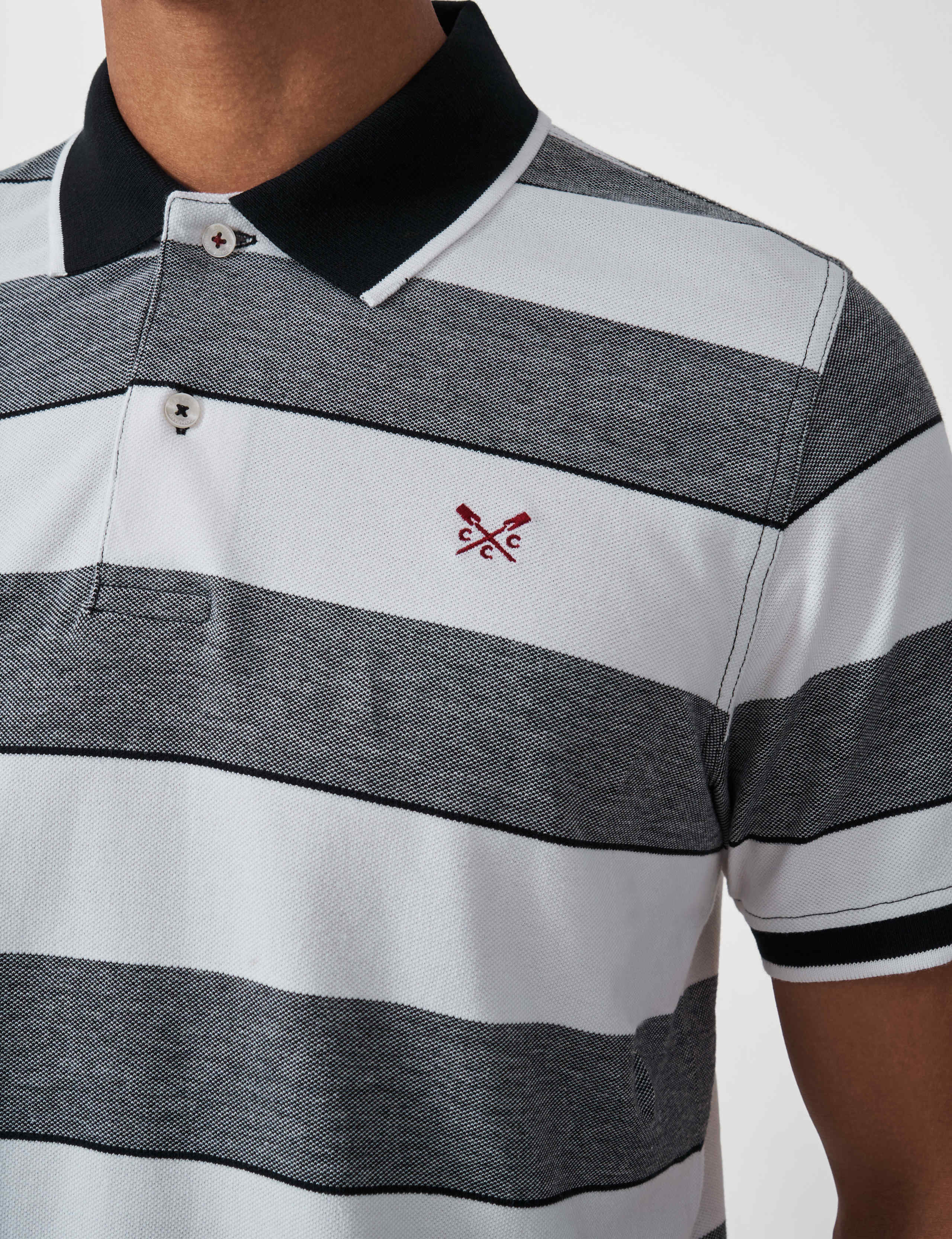 Pure Cotton Striped Tipped Polo Shirt 5 of 5