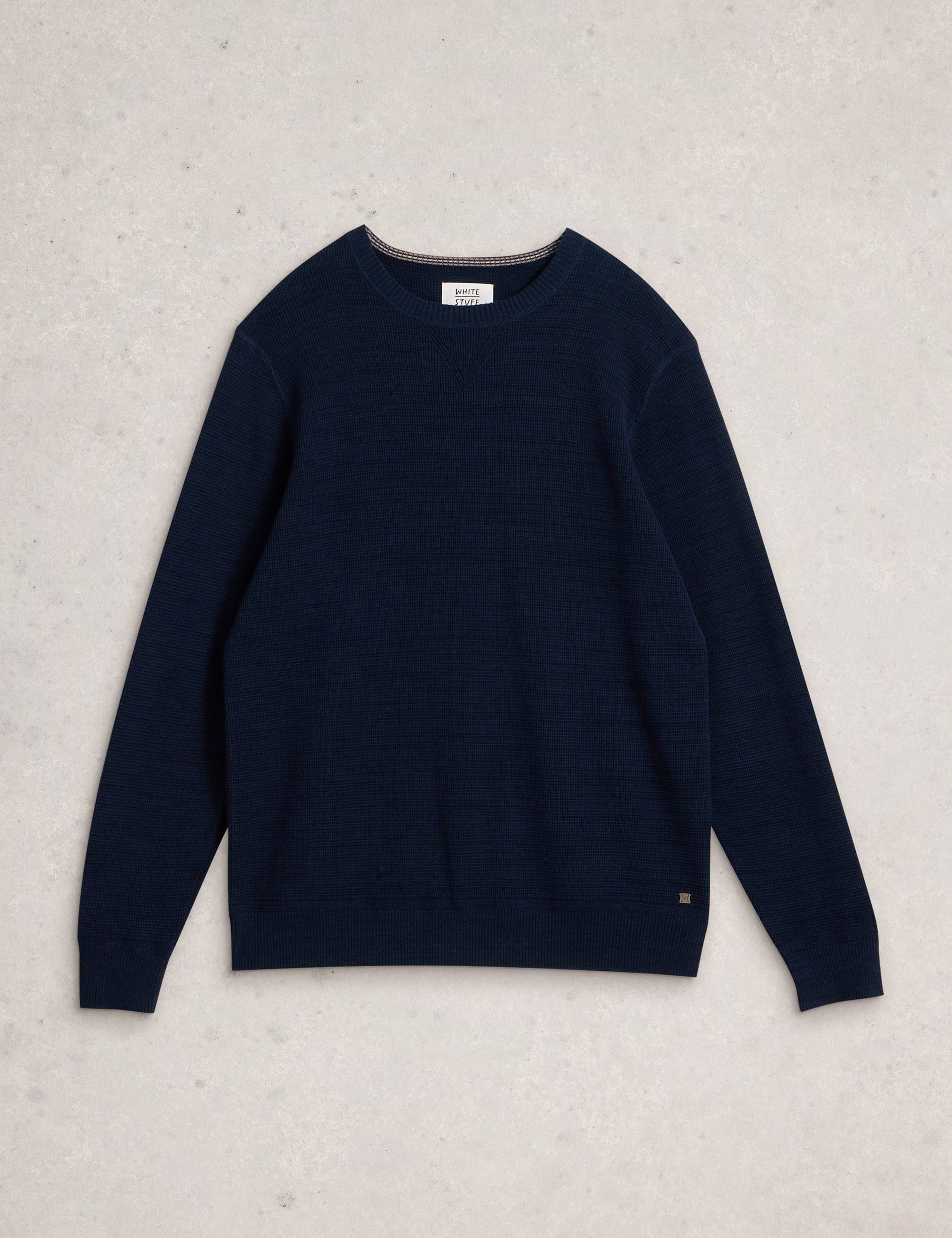 Pure Cotton Textured Crew Neck Jumper 2 of 6