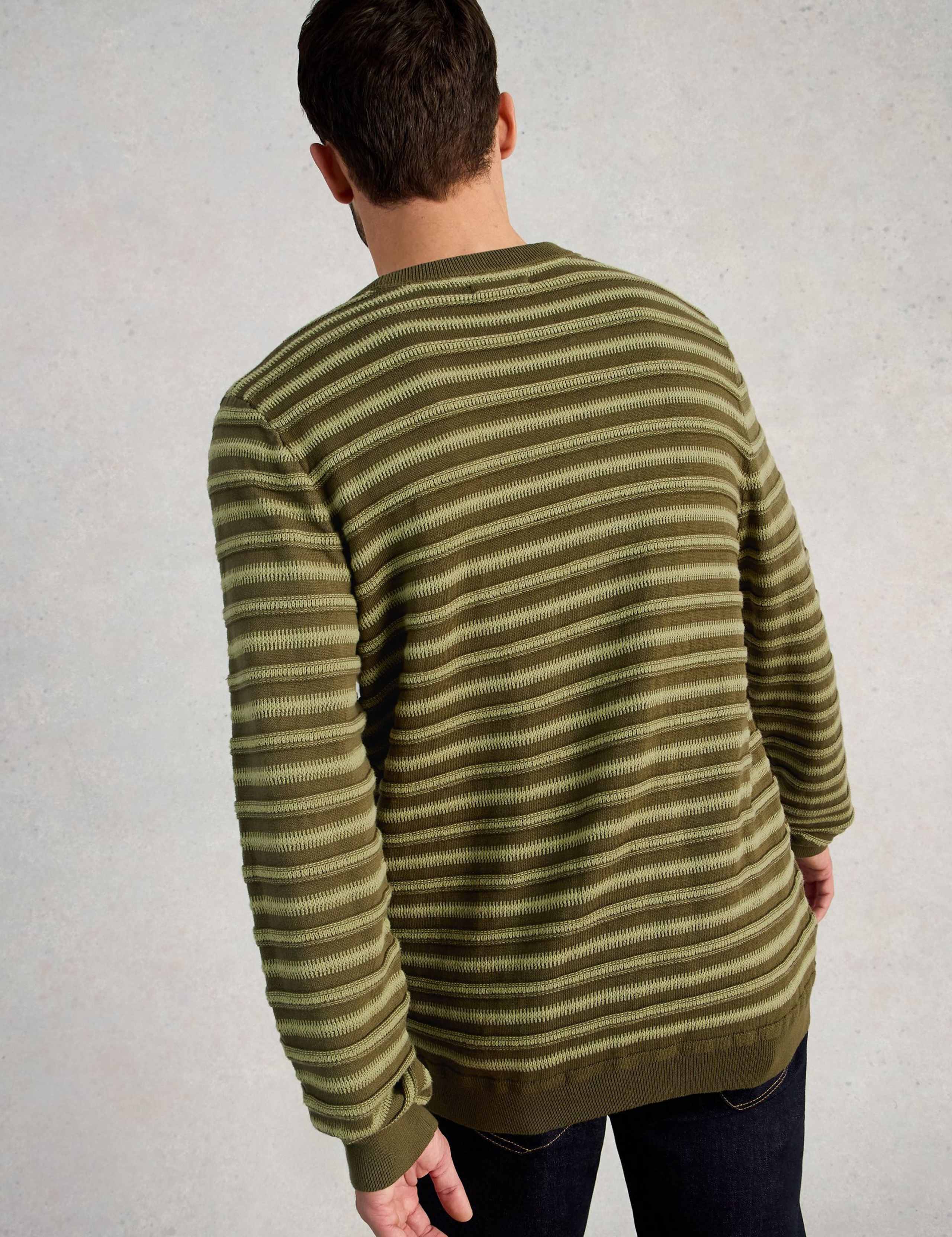 Pure Cotton Striped Crew Neck Jumper 4 of 6