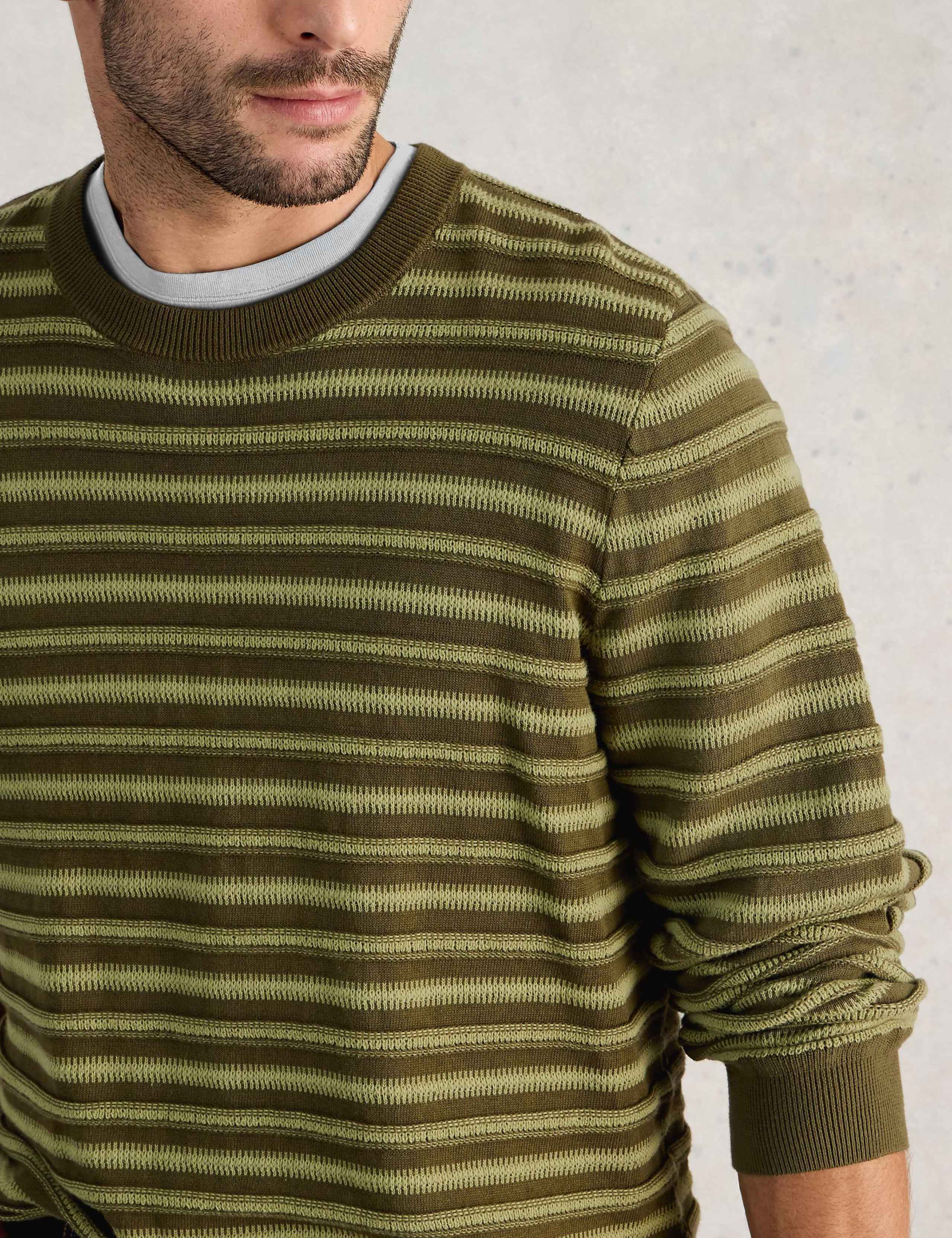 Pure Cotton Striped Crew Neck Jumper 5 of 6