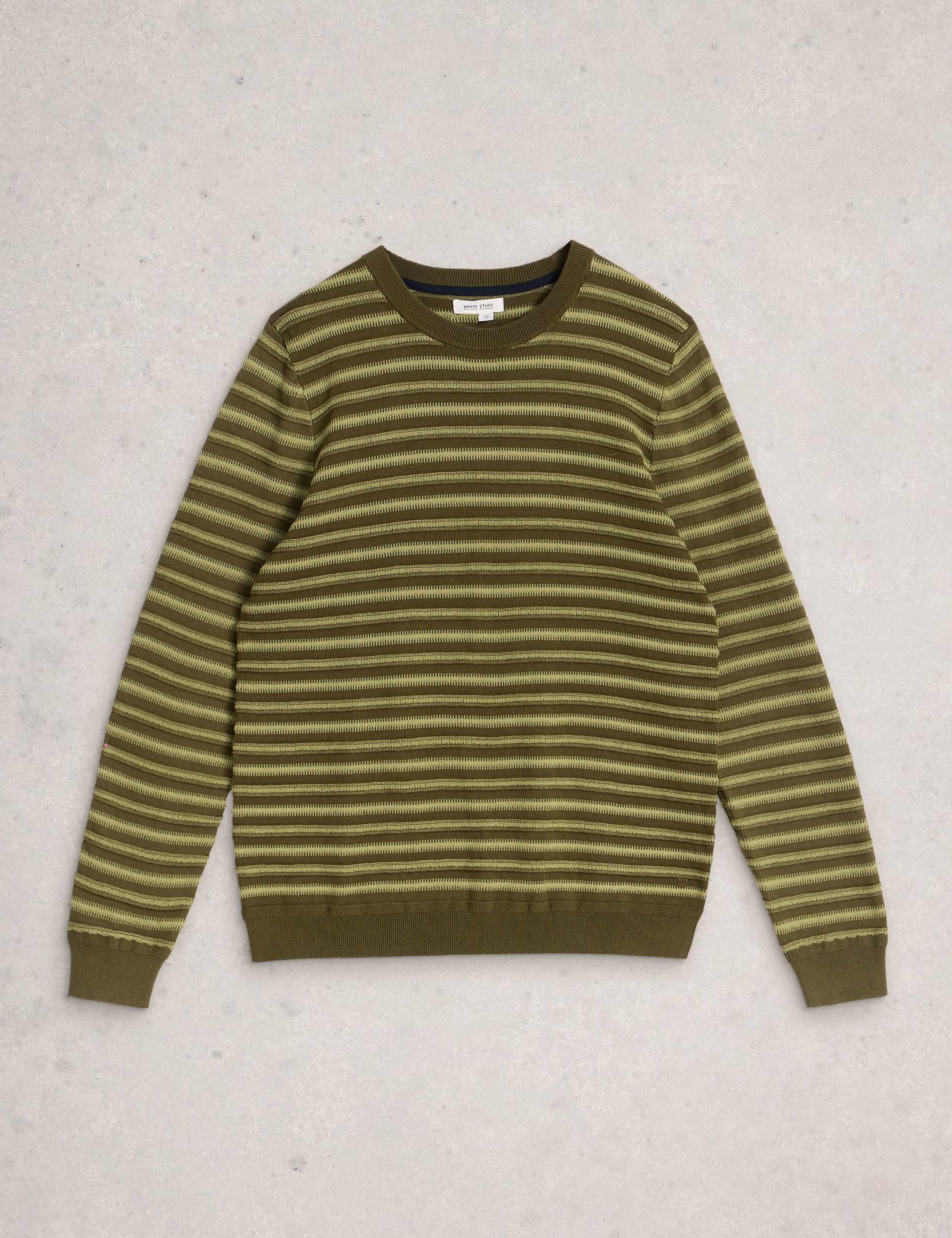 Pure Cotton Striped Crew Neck Jumper 2 of 6
