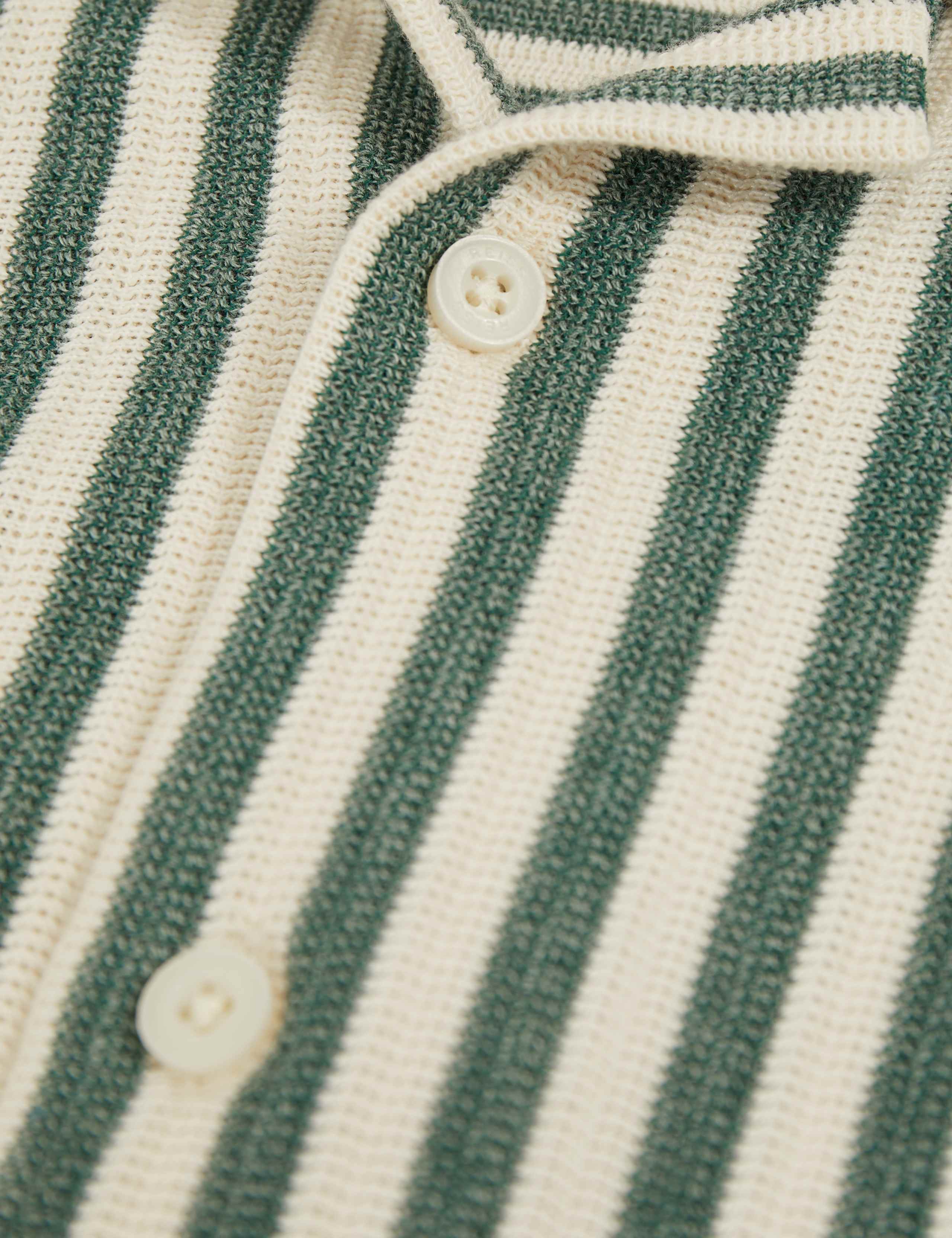 Cotton Rich Striped Knitted Cuban Shirt (3-14 Yrs) 4 of 4