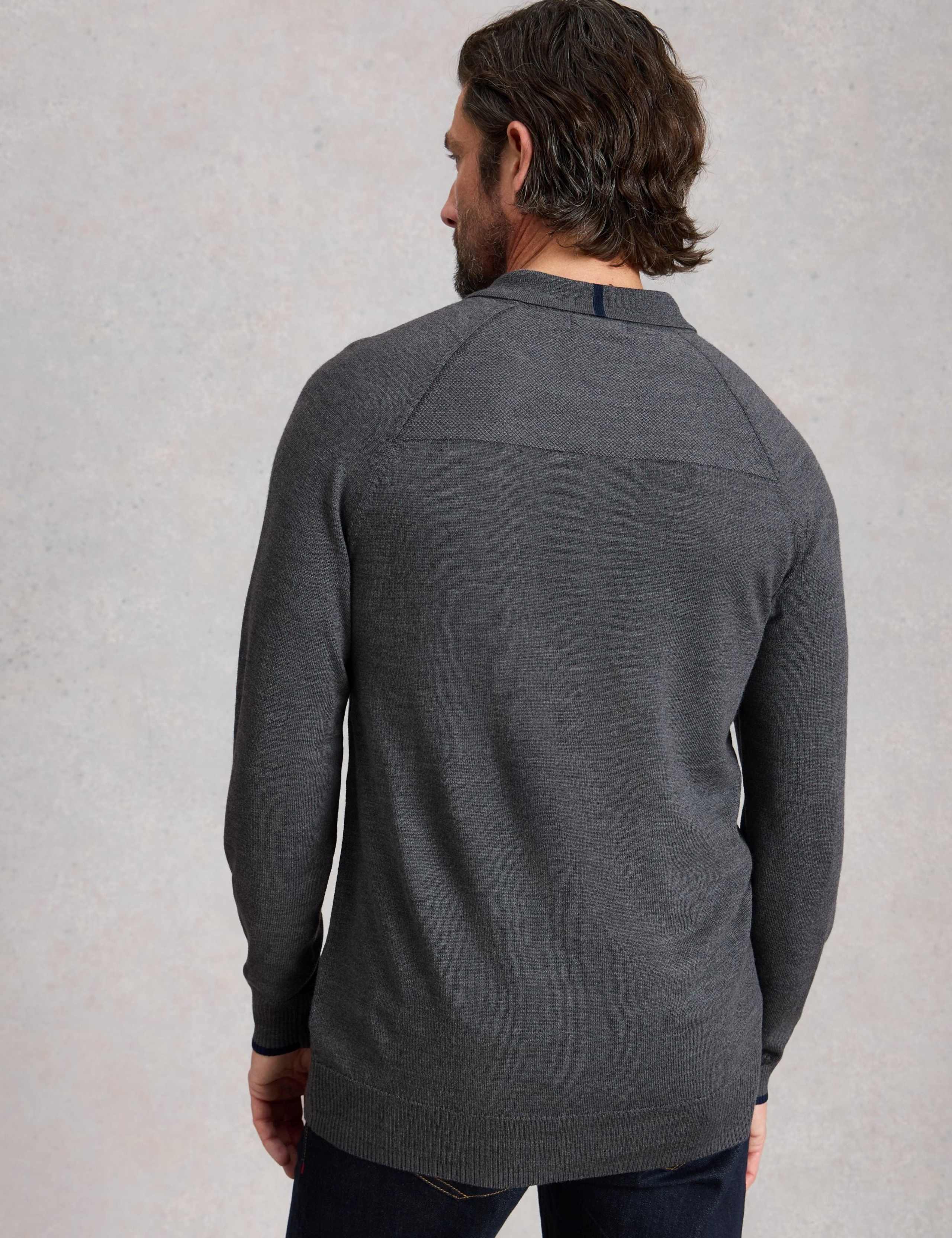 Pure Merino Wool Polo Neck Half Zip Jumper 3 of 6