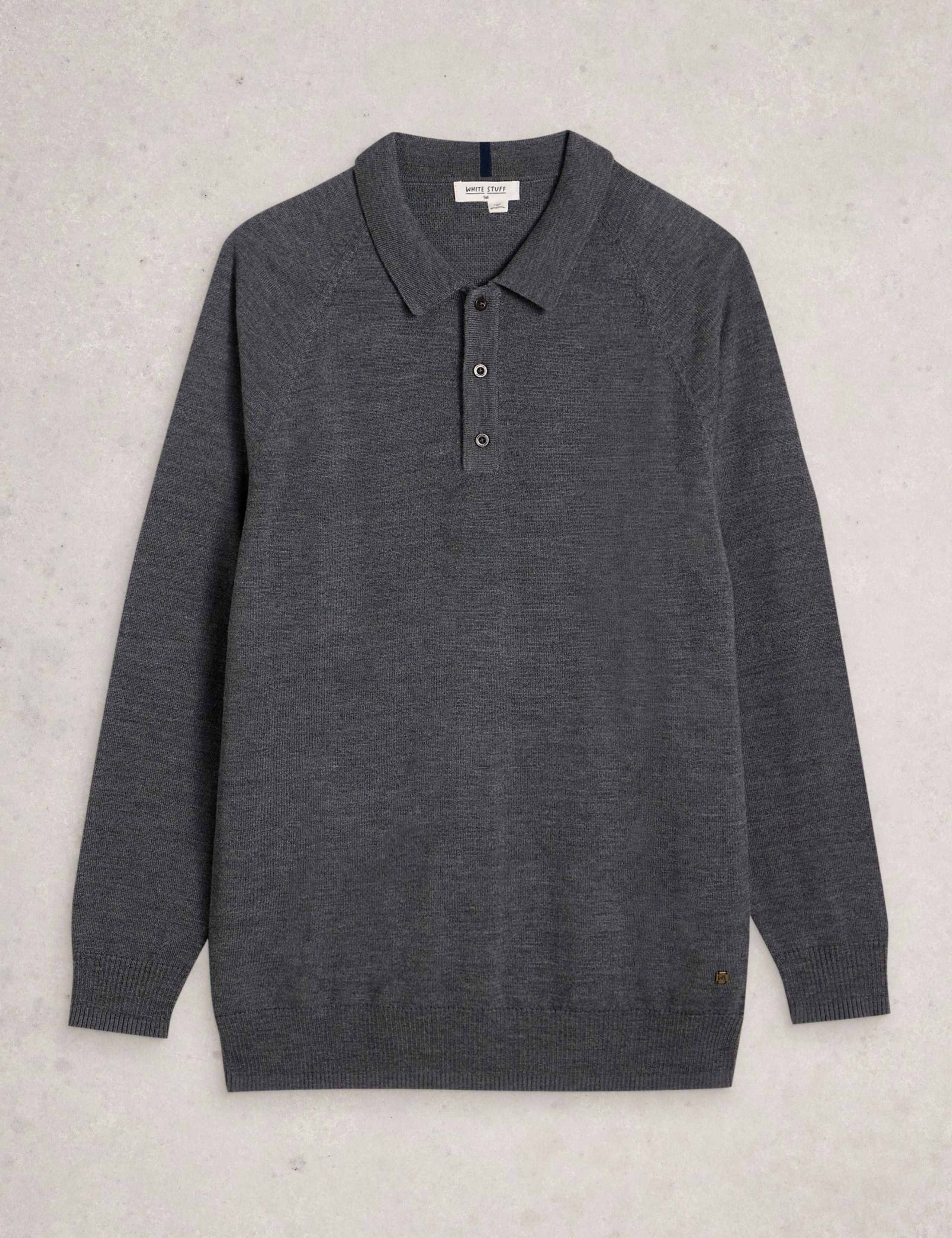 Pure Merino Wool Polo Neck Half Zip Jumper 2 of 6